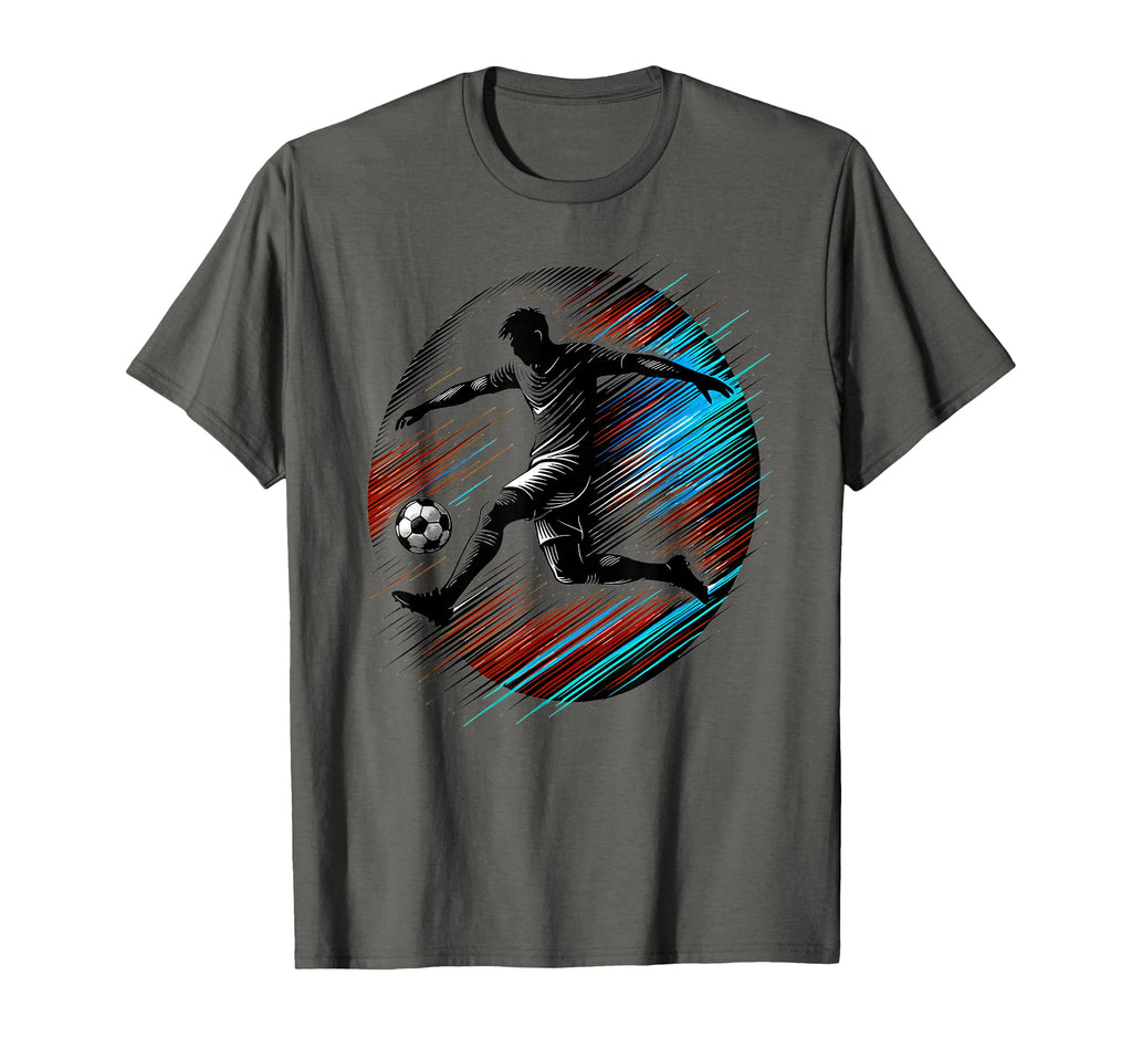 Dynamic Soccer Silhouette Mid T-Shirt - Casual Everyday Wear for Adults - T-Shirt, Sweatshirt, Hoodie