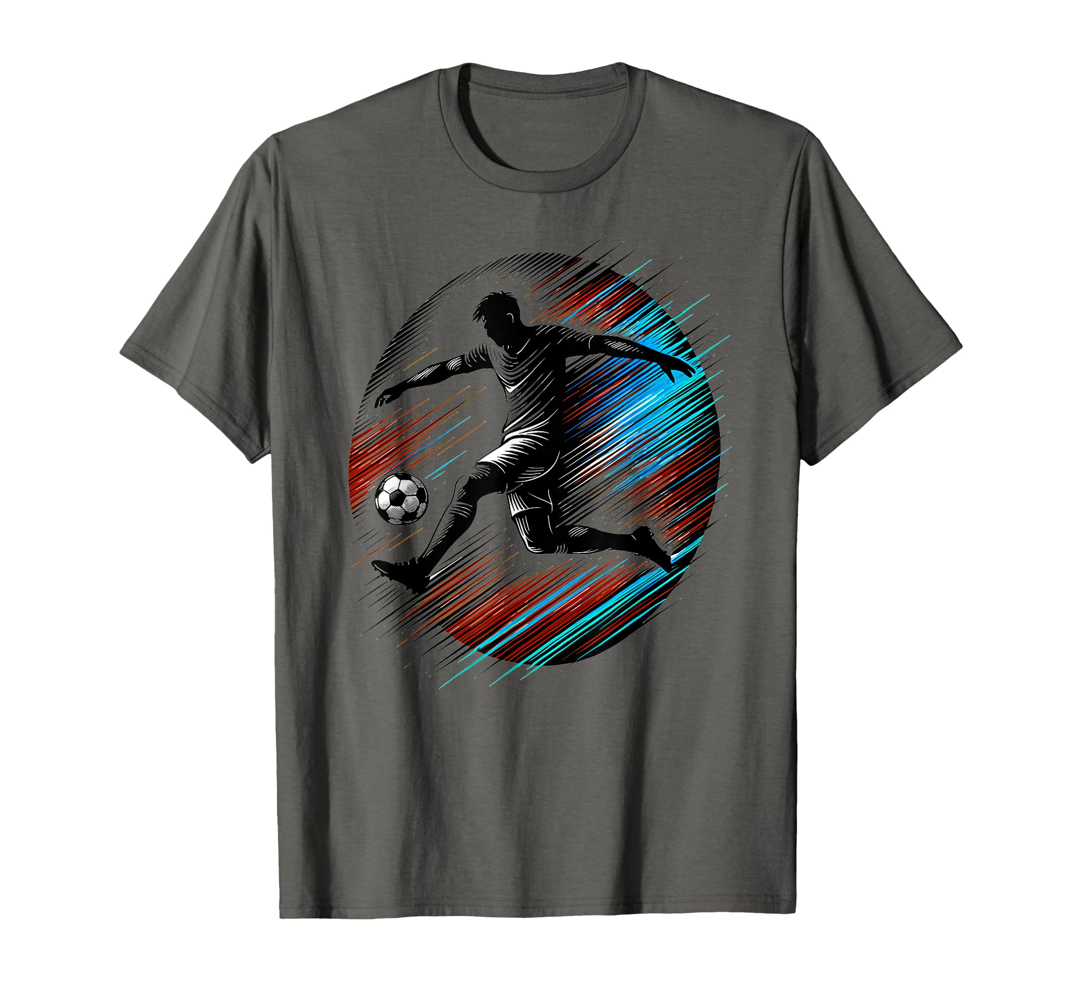 Dynamic Soccer Silhouette Mid T-Shirt - Casual Everyday Wear for Adults - T-Shirt, Sweatshirt, Hoodie
