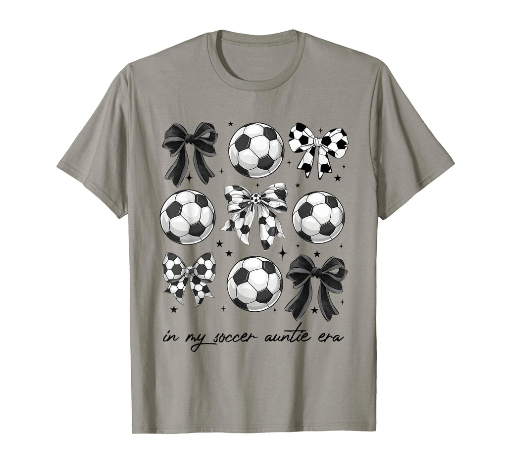 Soccer Auntie Funny Coquette Bow T-Shirt - Minimalist Print Men Women - T-Shirt, Sweatshirt, Hoodie