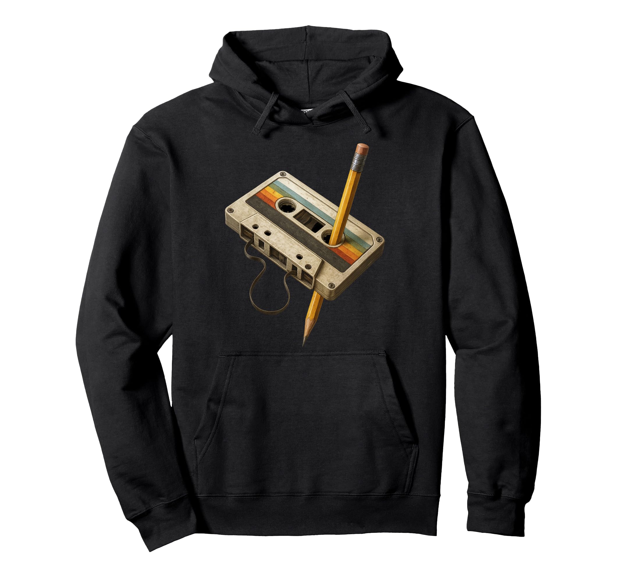 Cassette And Pencil Funny 80S 90S Hoodie - Unique Graphic Men Women - T-Shirt, Sweatshirt, Hoodie