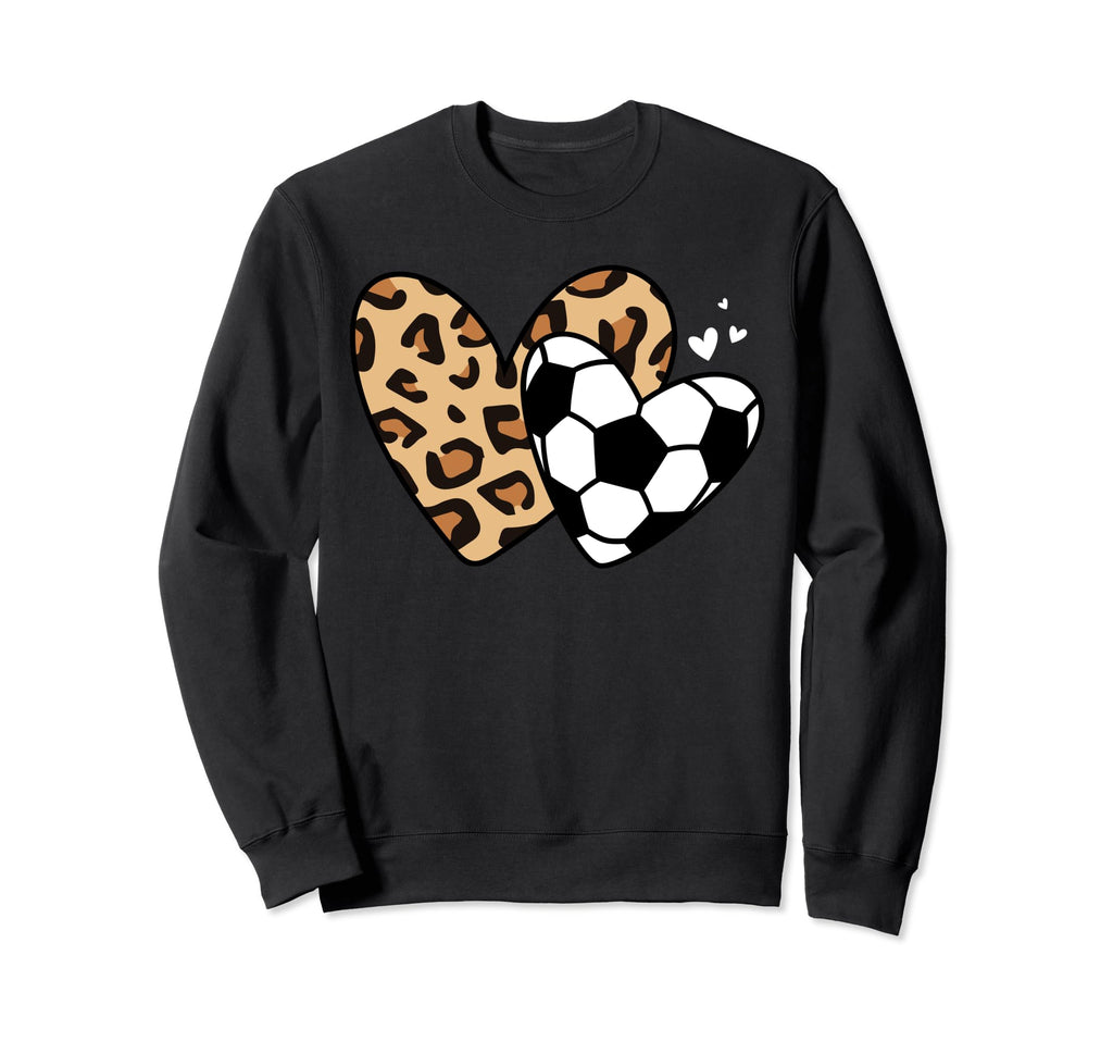 Soccer Heart Leopard Heart Funny Sweatshirt - Streetwear Style for Adults - T-Shirt, Sweatshirt, Hoodie