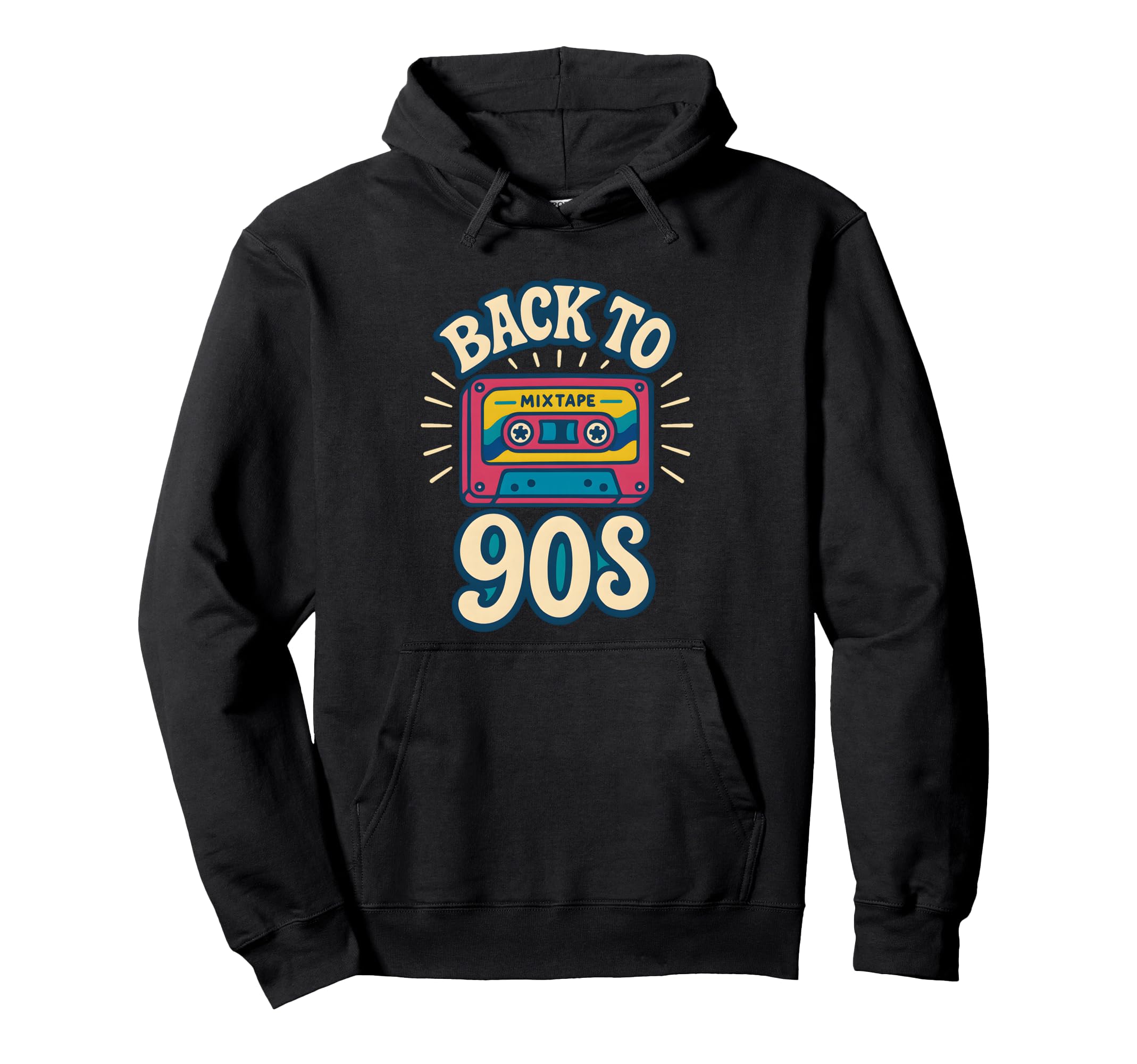 Back To 90S Mixtape Music Cassette Hoodie - Custom Art Print for Adults - T-Shirt, Sweatshirt, Hoodie