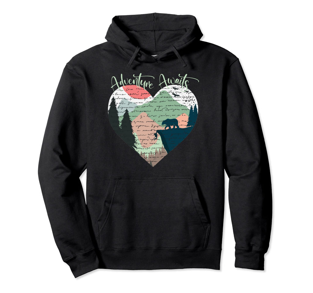 Adventure Awaits Hiking Camping Travel Hoodie - Novelty Apparel Unisex - T-Shirt, Sweatshirt, Hoodie