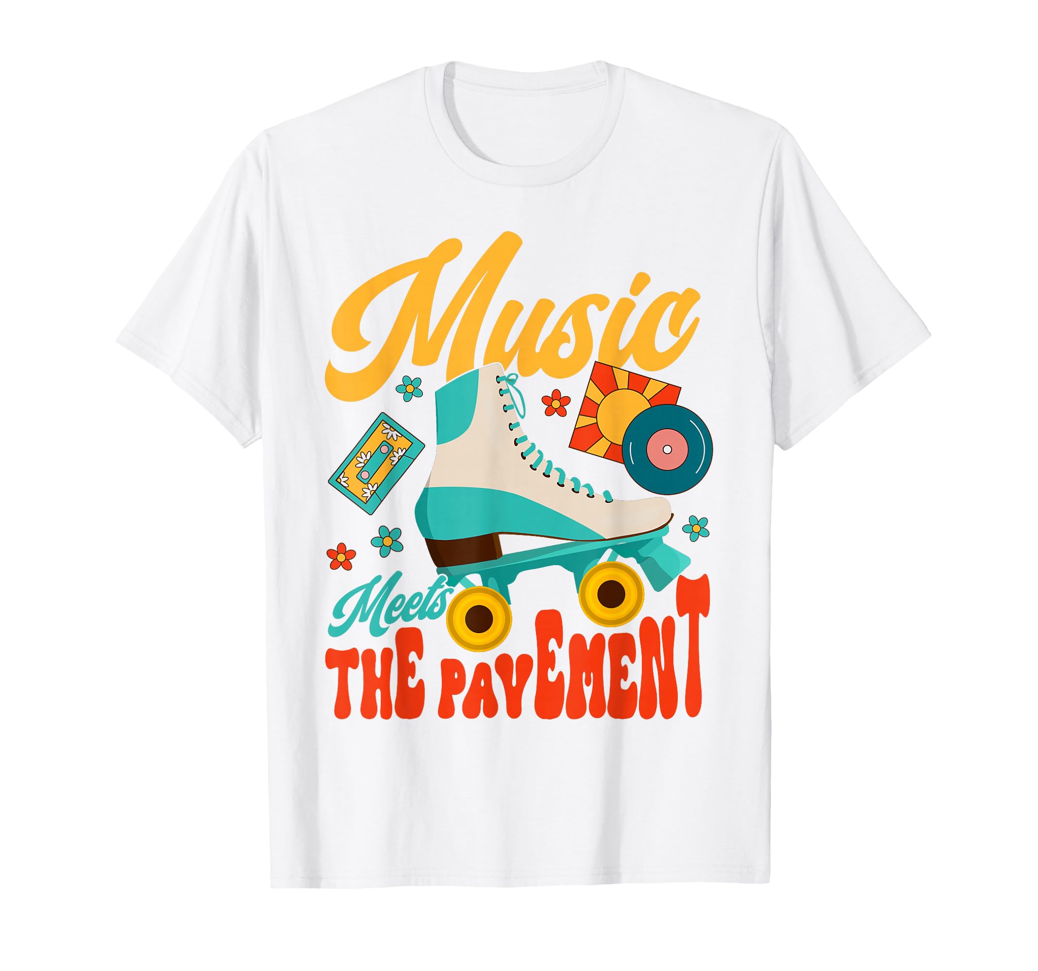 Roller Skating Music Meets Pavement T-Shirt - Graphic Print for Adults - T-Shirt, Sweatshirt, Hoodie