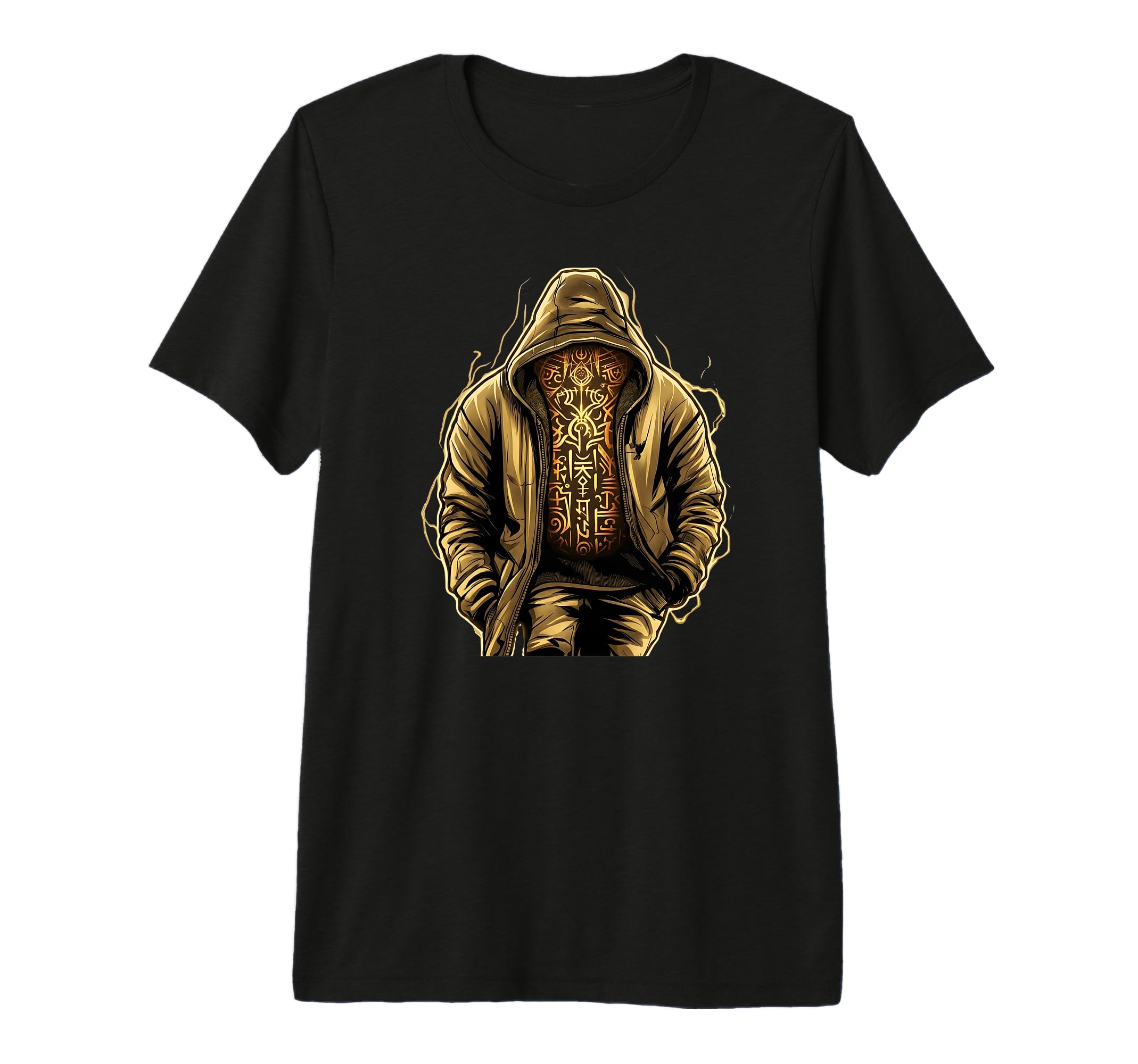 Hip Hop Golden Runes Tri Blend Hoodie - Casual Everyday Wear Unisex - T-Shirt, Sweatshirt, Hoodie