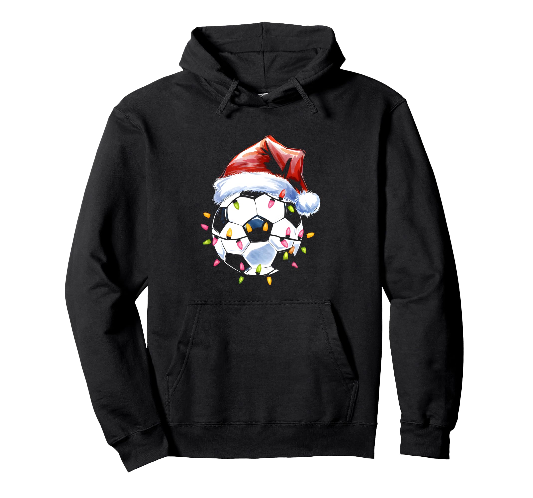 Soccer Santa Hat Football Lover Hoodie - Aesthetic Graphic for Adults - T-Shirt, Sweatshirt, Hoodie
