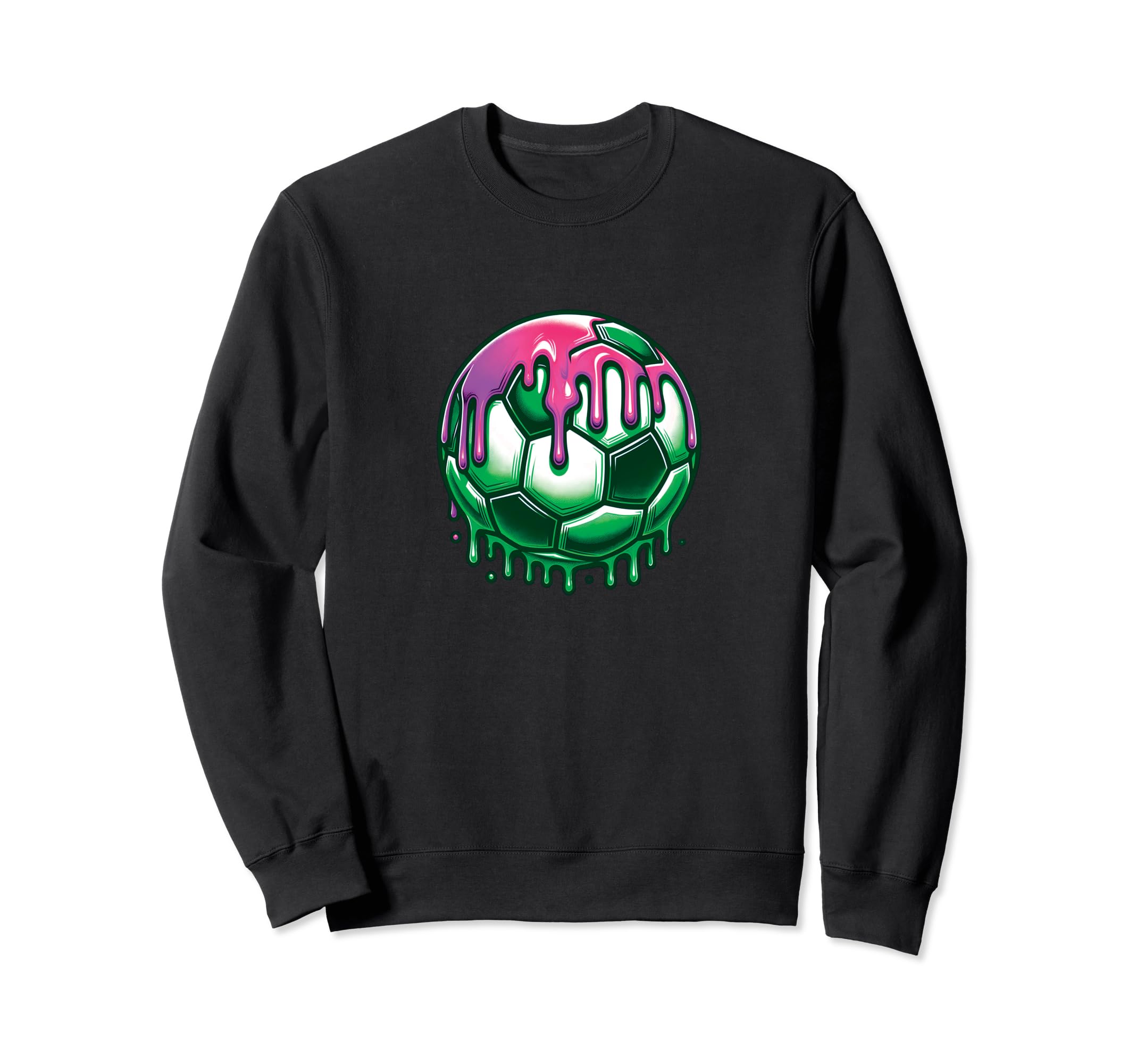 Soccer Ball Dripping Melting Sweatshirt - Novelty Apparel for Adults - T-Shirt, Sweatshirt, Hoodie