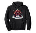 Ice Hockey Player Goalkeeper Ice Hoodie - Custom Art Print Men Women - T-Shirt, Sweatshirt, Hoodie