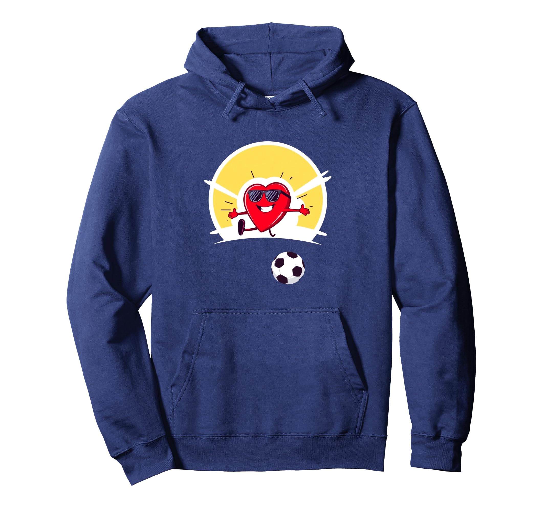 Soccer Heart Hoodie - Minimalist Print Men Women - T-Shirt, Sweatshirt, Hoodie