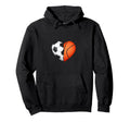 Split Heart Soccer Basketball Hoodie - Minimalist Print for Adults - T-Shirt, Sweatshirt, Hoodie