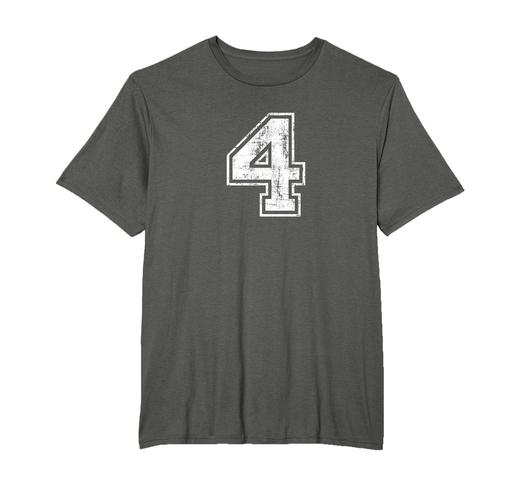Number 4 Four Varsity Distressed Sport T-Shirt - Novelty Apparel Unisex - T-Shirt, Sweatshirt, Hoodie