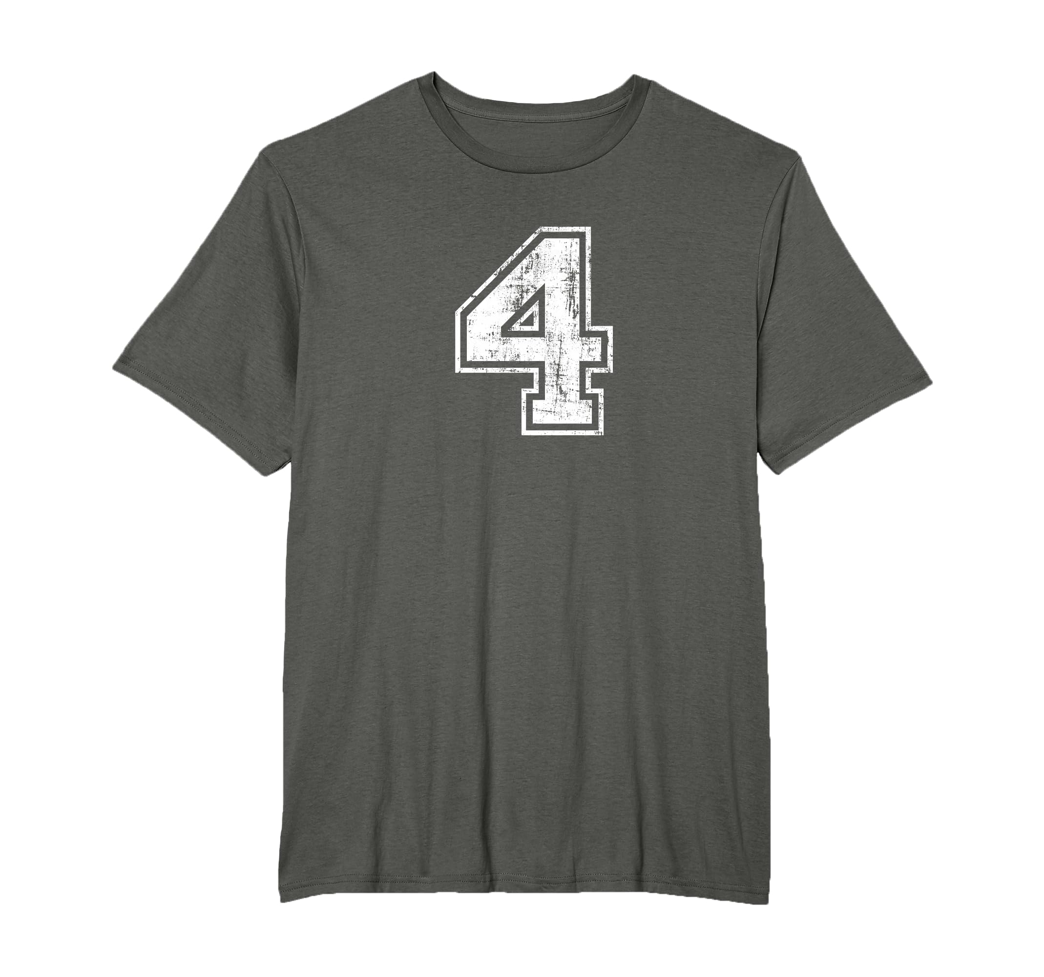 Number 4 Four Varsity Distressed Sport T-Shirt - Novelty Apparel Unisex - T-Shirt, Sweatshirt, Hoodie