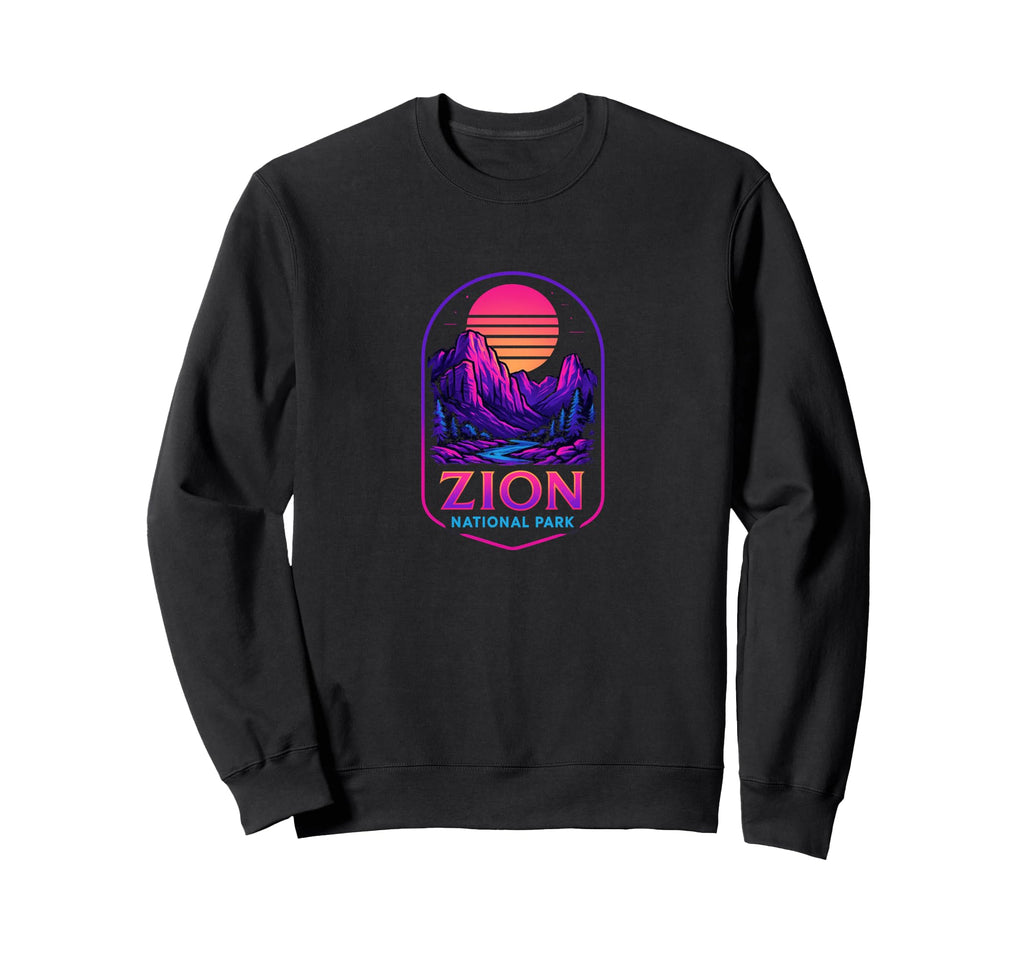 Zion National Park Vaporwave Sweatshirt - Aesthetic Graphic for Adults - T-Shirt, Sweatshirt, Hoodie