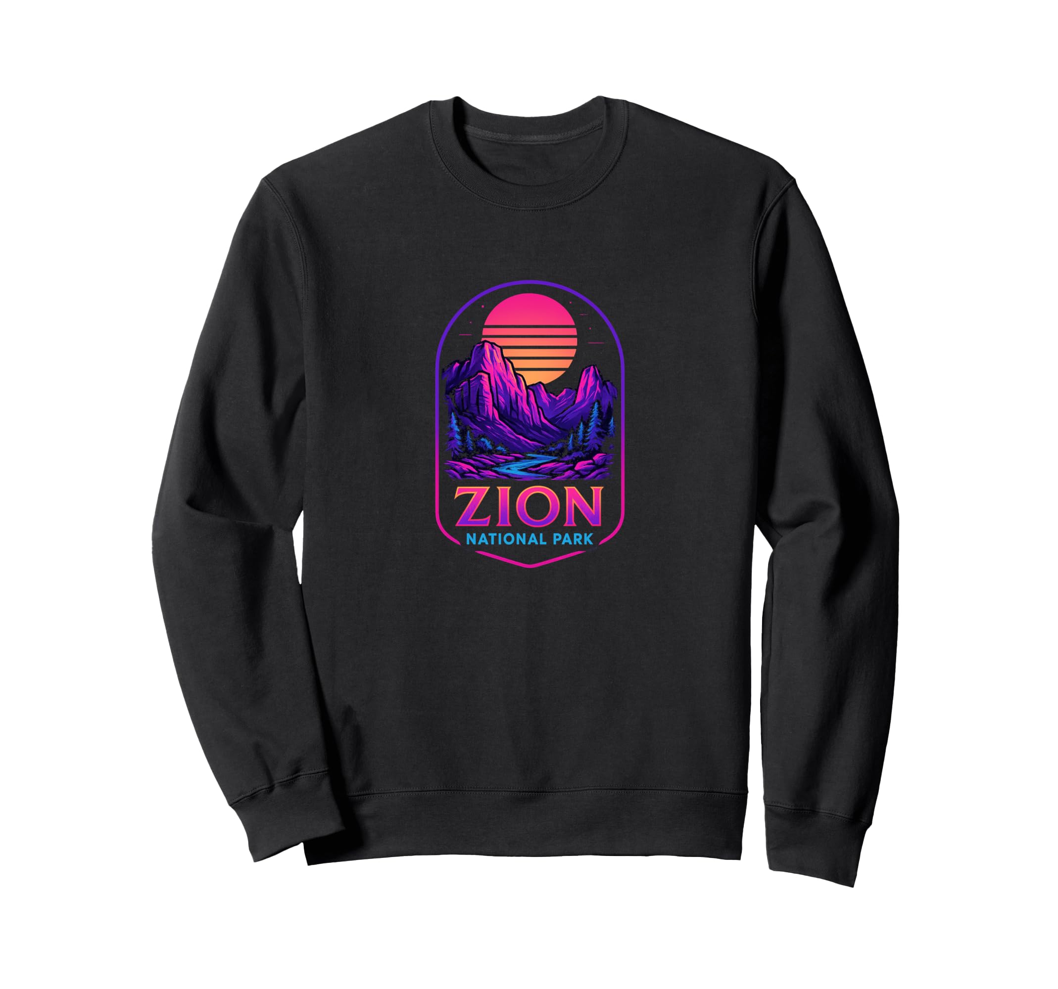 Zion National Park Vaporwave Sweatshirt - Aesthetic Graphic for Adults - T-Shirt, Sweatshirt, Hoodie