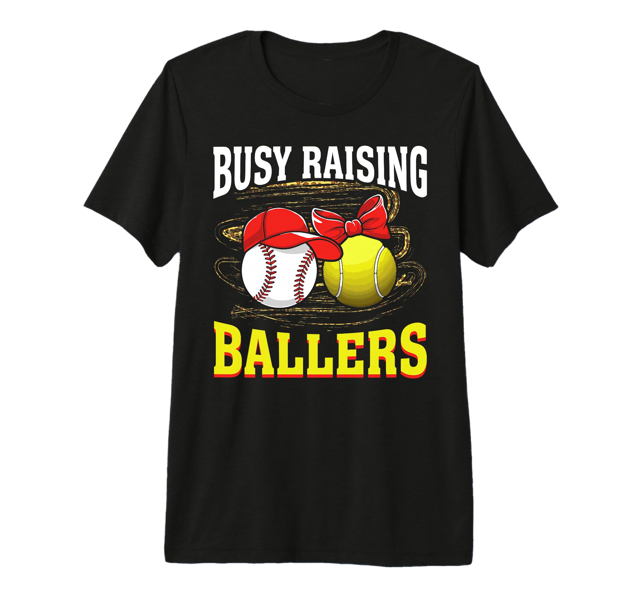 Busy Raising Ballers Baseball Tennis T-Shirt - Minimalist Print for Adults - T-Shirt, Sweatshirt, Hoodie