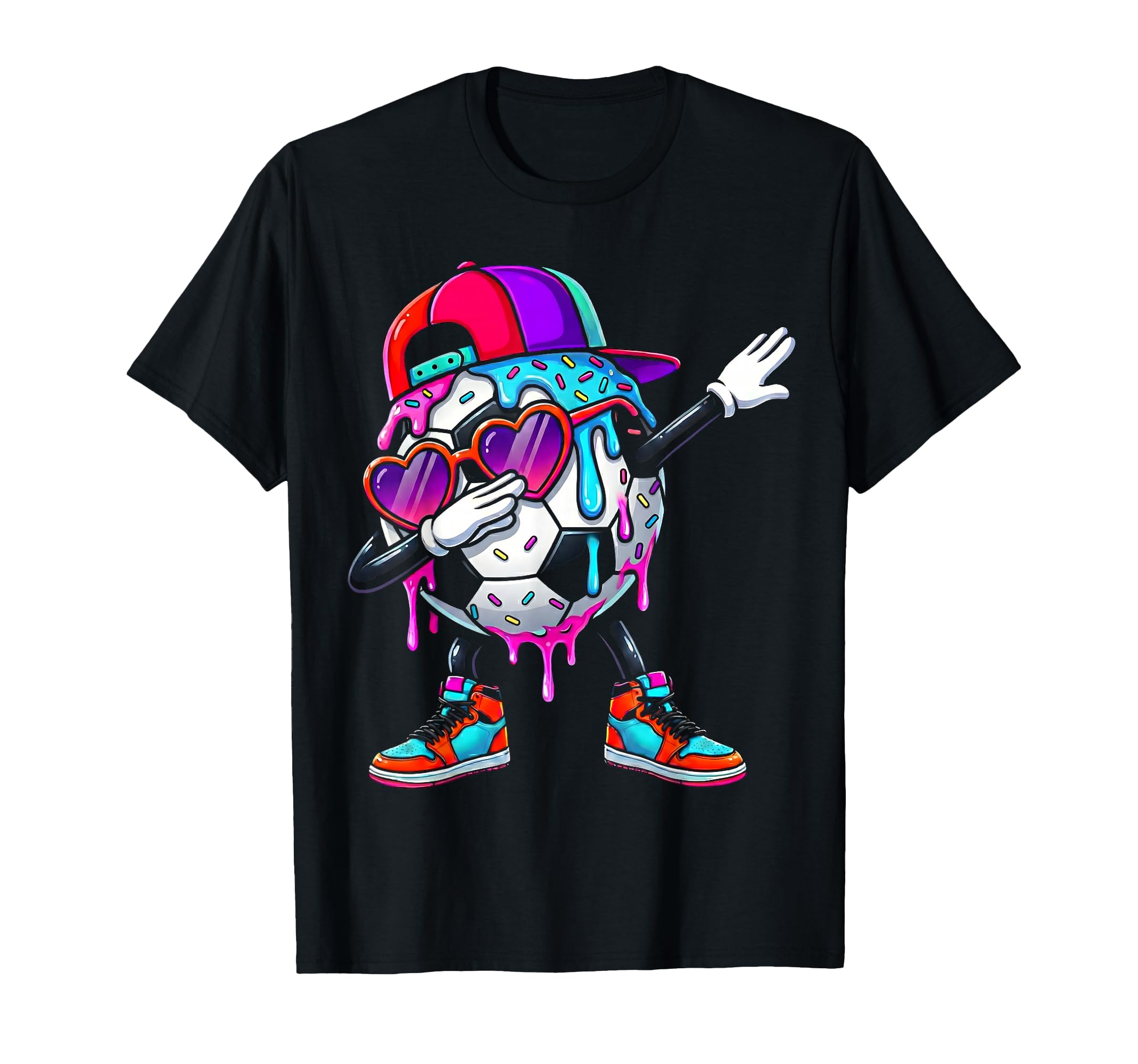 Soccer Ice Cream Drip Dabbing Sprinkles T-Shirt - Graphic Print Unisex - T-Shirt, Sweatshirt, Hoodie