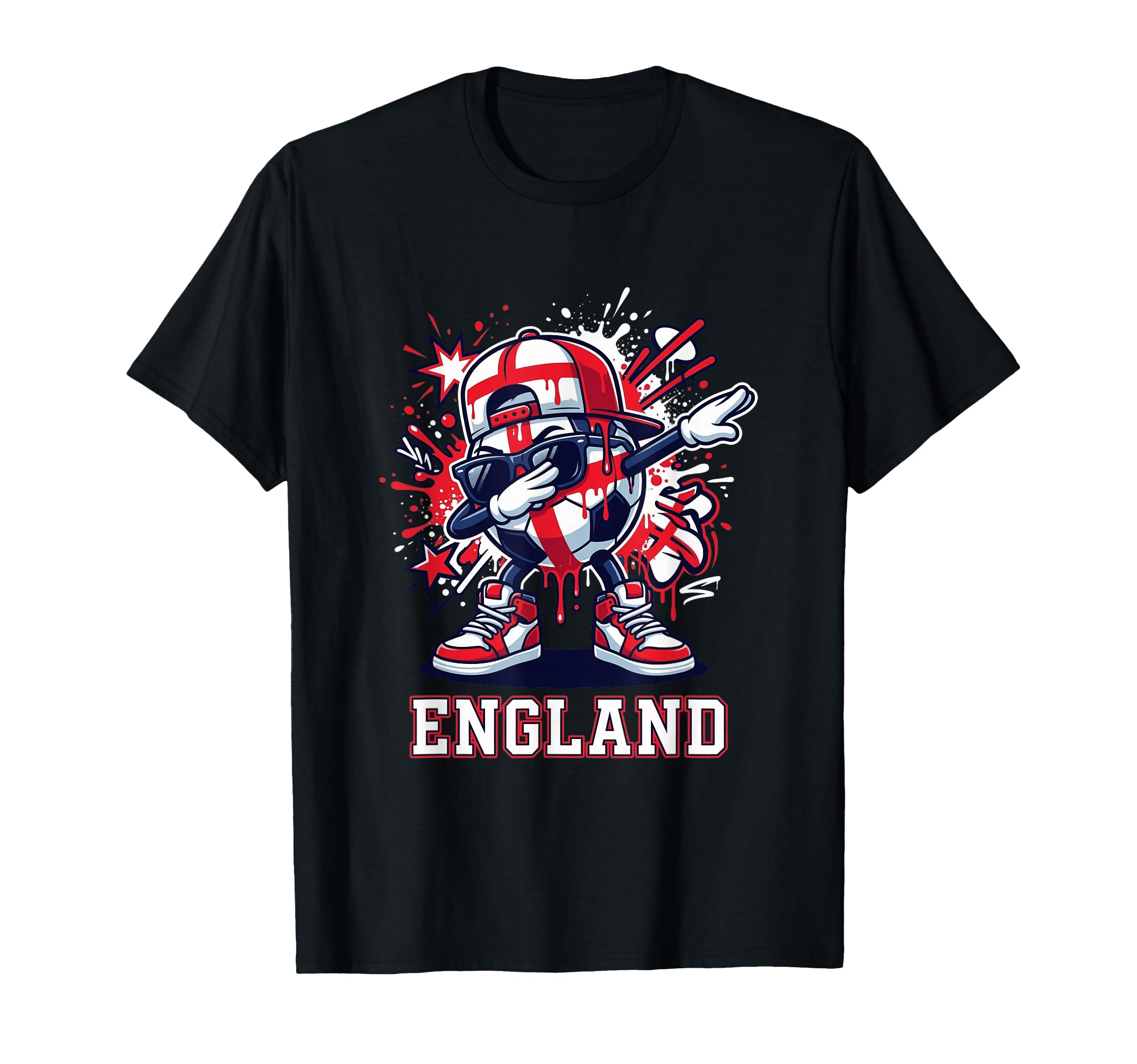 England Dabbing Soccer Ball Graffiti T-Shirt - Minimalist Print for Adults - T-Shirt, Sweatshirt, Hoodie
