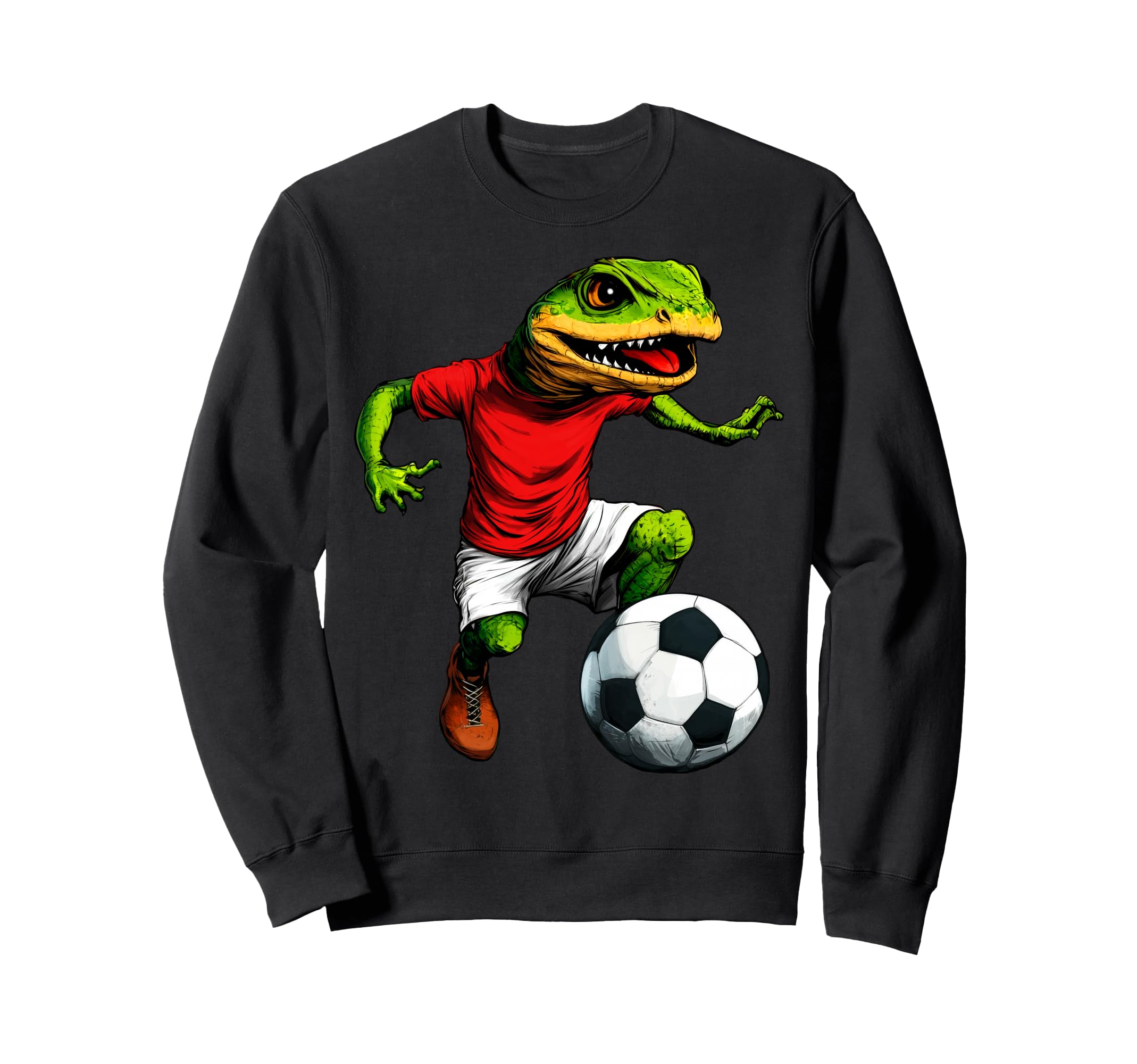 Lizard Football Footballer Lizard Sweatshirt - Fun Novelty Design Unisex - T-Shirt, Sweatshirt, Hoodie
