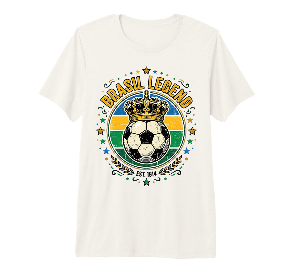 Brasil Legend Crowned Soccer Ball Tri T-Shirt - Graphic Print for Adults - T-Shirt, Sweatshirt, Hoodie
