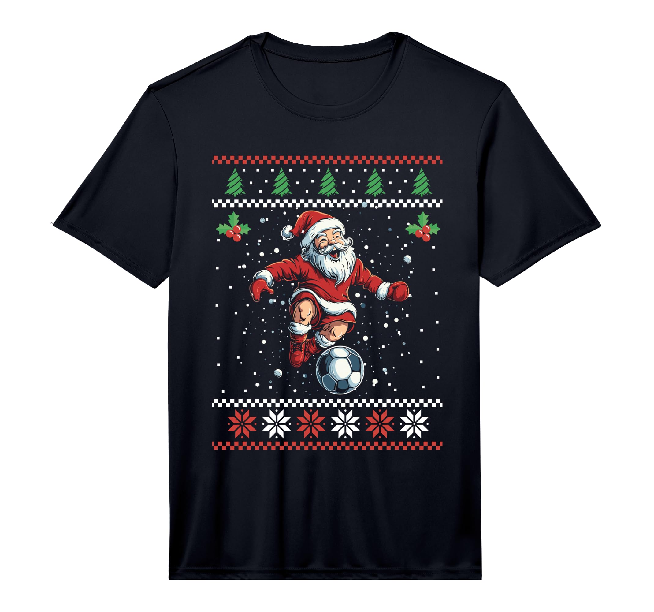 Mens Santa Plays Soccer Ugly T-Shirt - Unique Graphic for Adults - T-Shirt, Sweatshirt, Hoodie