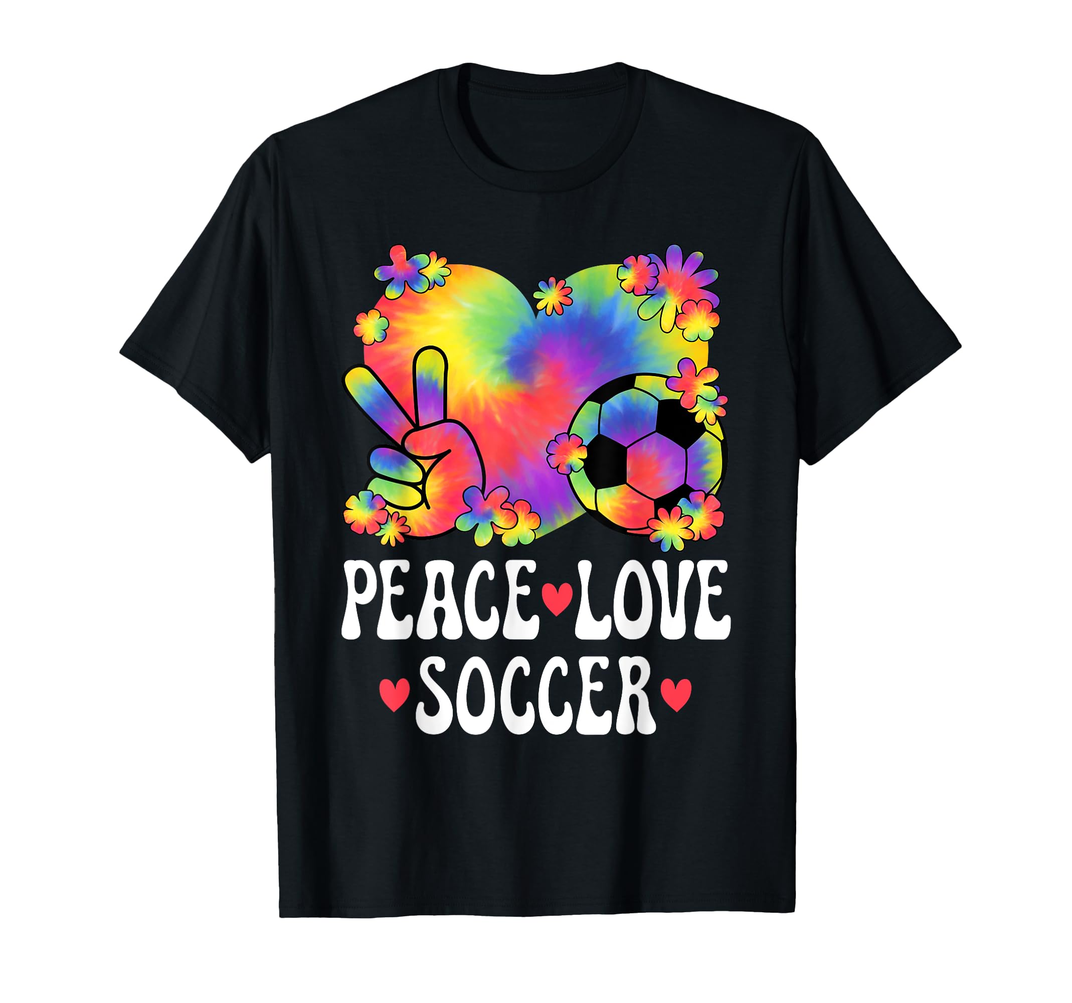 Peace Love Soccer Lover 60S 70S T-Shirt - Minimalist Print for Adults - T-Shirt, Sweatshirt, Hoodie