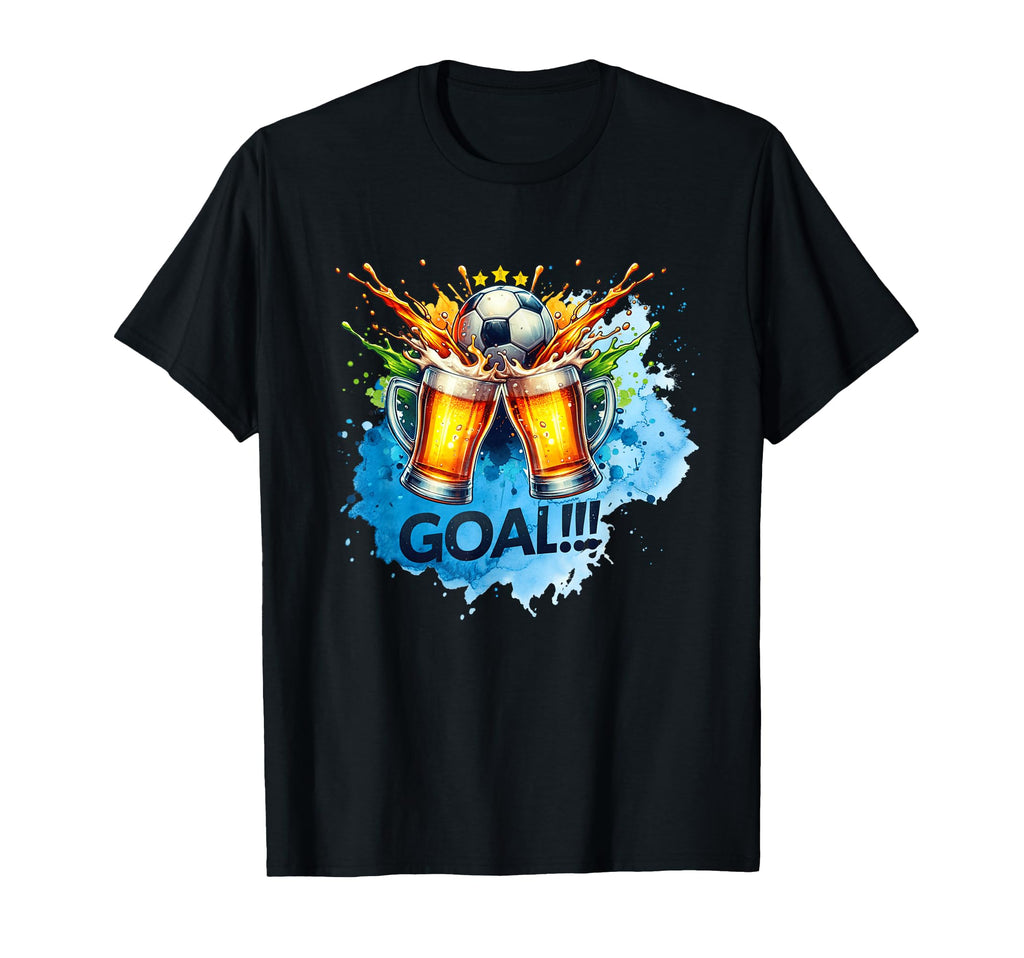 Soccer Goal Celebration Beer Splash T-Shirt - Graphic Print Men Women - T-Shirt, Sweatshirt, Hoodie