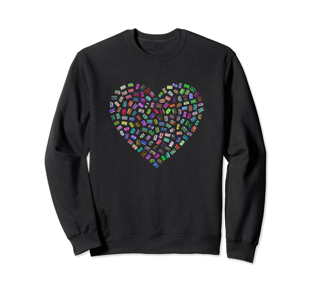 Cassette Tape Heart Music Lover Sweatshirt - Trendy Graphic Unisex - T-Shirt, Sweatshirt, Hoodie