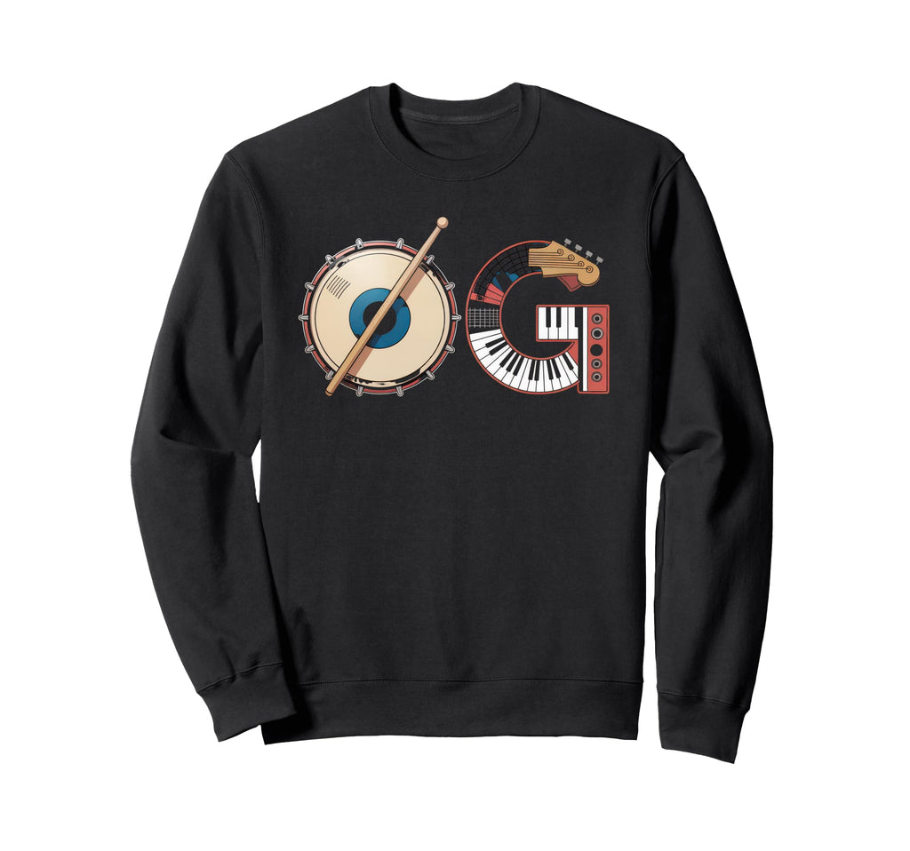 Old School Og Hip Hop Vinyl Cds Tapes Sweatshirt - Graphic Print Men Women - T-Shirt, Sweatshirt, Hoodie