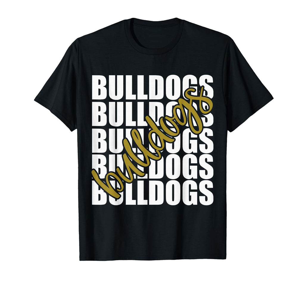 Bulldogs Gold School Sports Fan T-Shirt - Casual Everyday Wear Men Women - T-Shirt, Sweatshirt, Hoodie