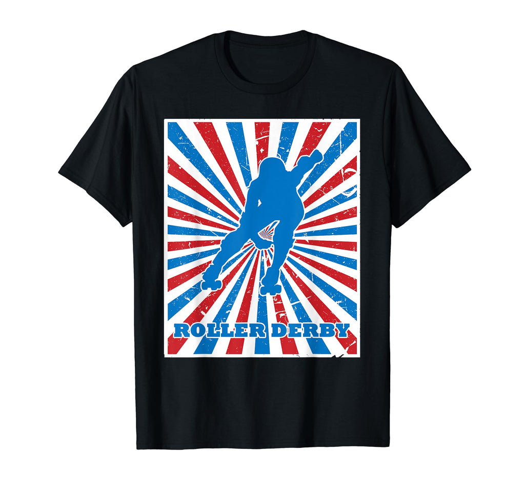 Roller Derby Player Red White Blue T-Shirt - Minimalist Print for Adults - T-Shirt, Sweatshirt, Hoodie