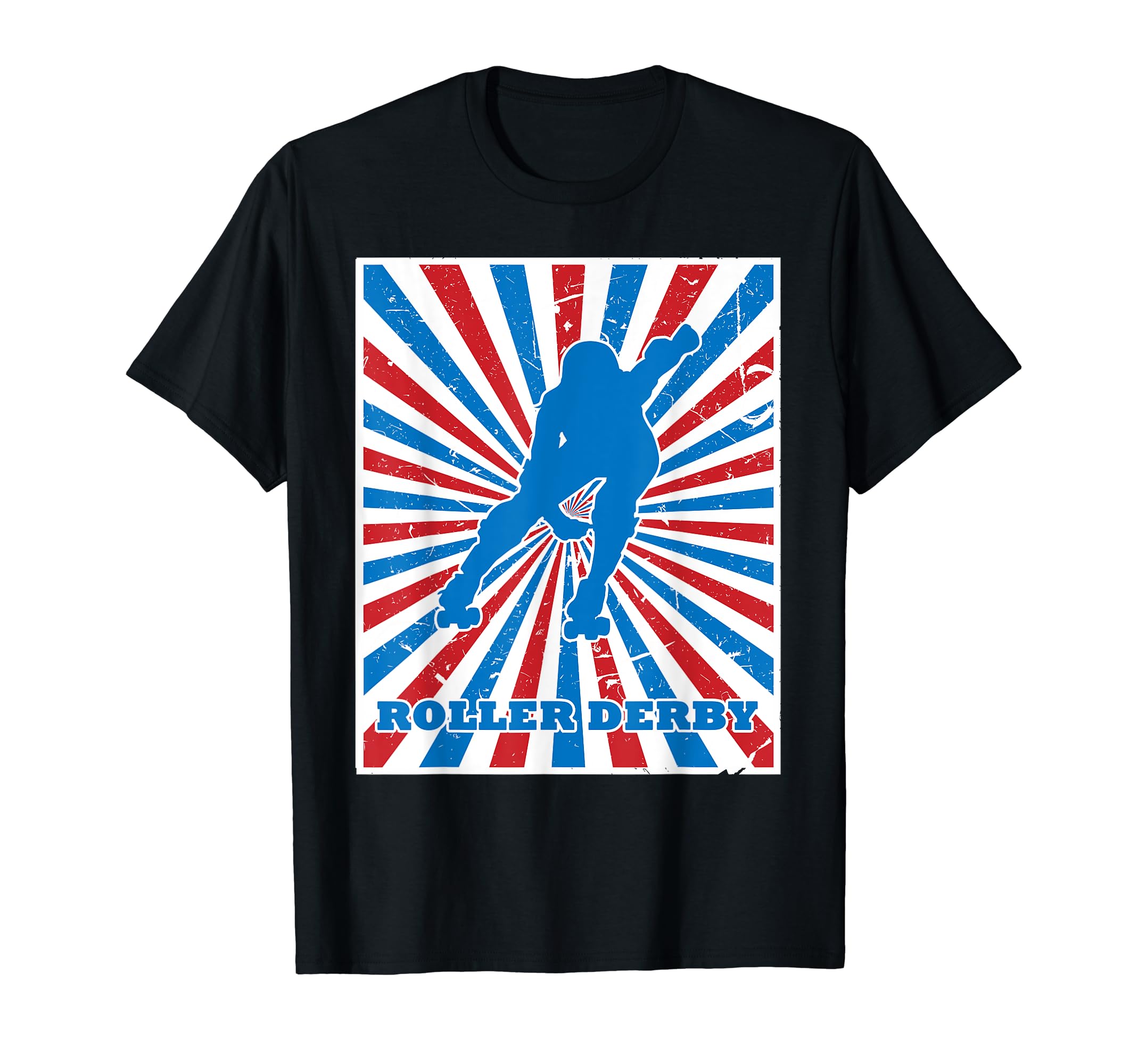 Roller Derby Player Red White Blue T-Shirt - Minimalist Print for Adults - T-Shirt, Sweatshirt, Hoodie