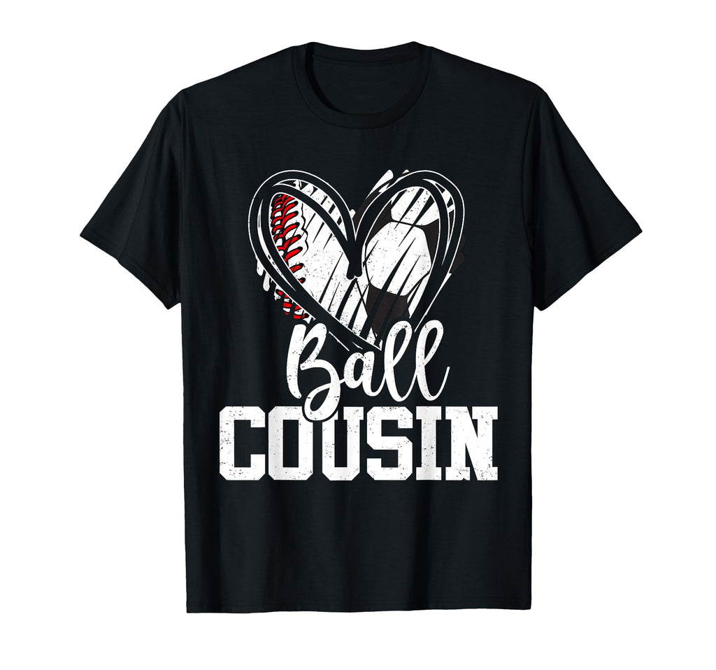 Ball Cousin Heart Baseball Soccer Ball Sweatshirt - Trendy Graphic Unisex - T-Shirt, Sweatshirt, Hoodie