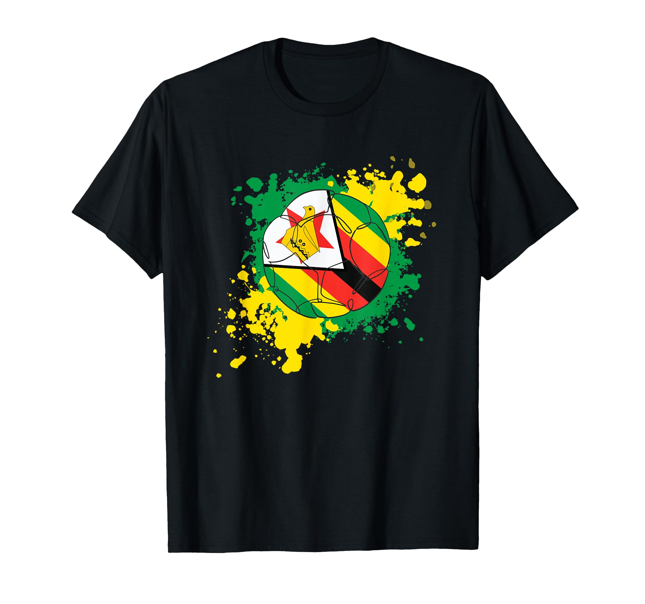 Soccer Ball Flag Zimbabwe T-Shirt - Custom Art Print Men Women - T-Shirt, Sweatshirt, Hoodie