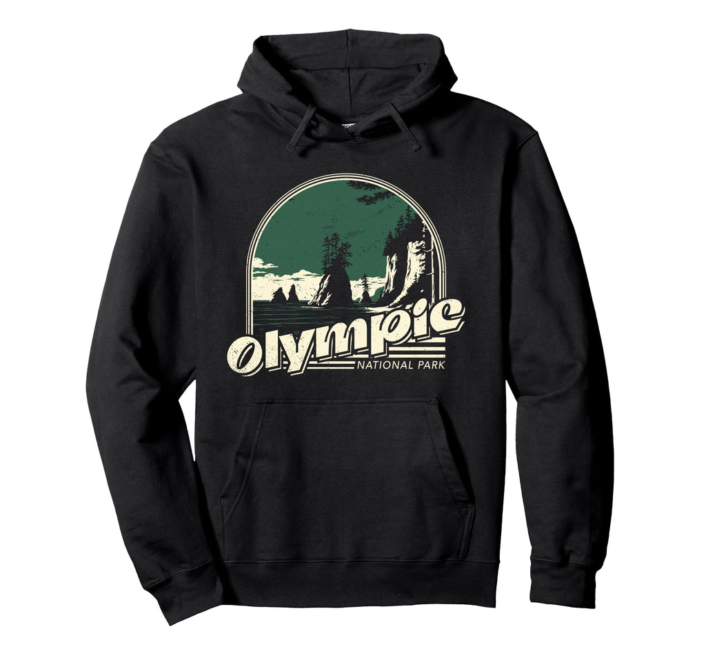Olympic National Park Distressed Hoodie - Trendy Graphic for Adults - T-Shirt, Sweatshirt, Hoodie
