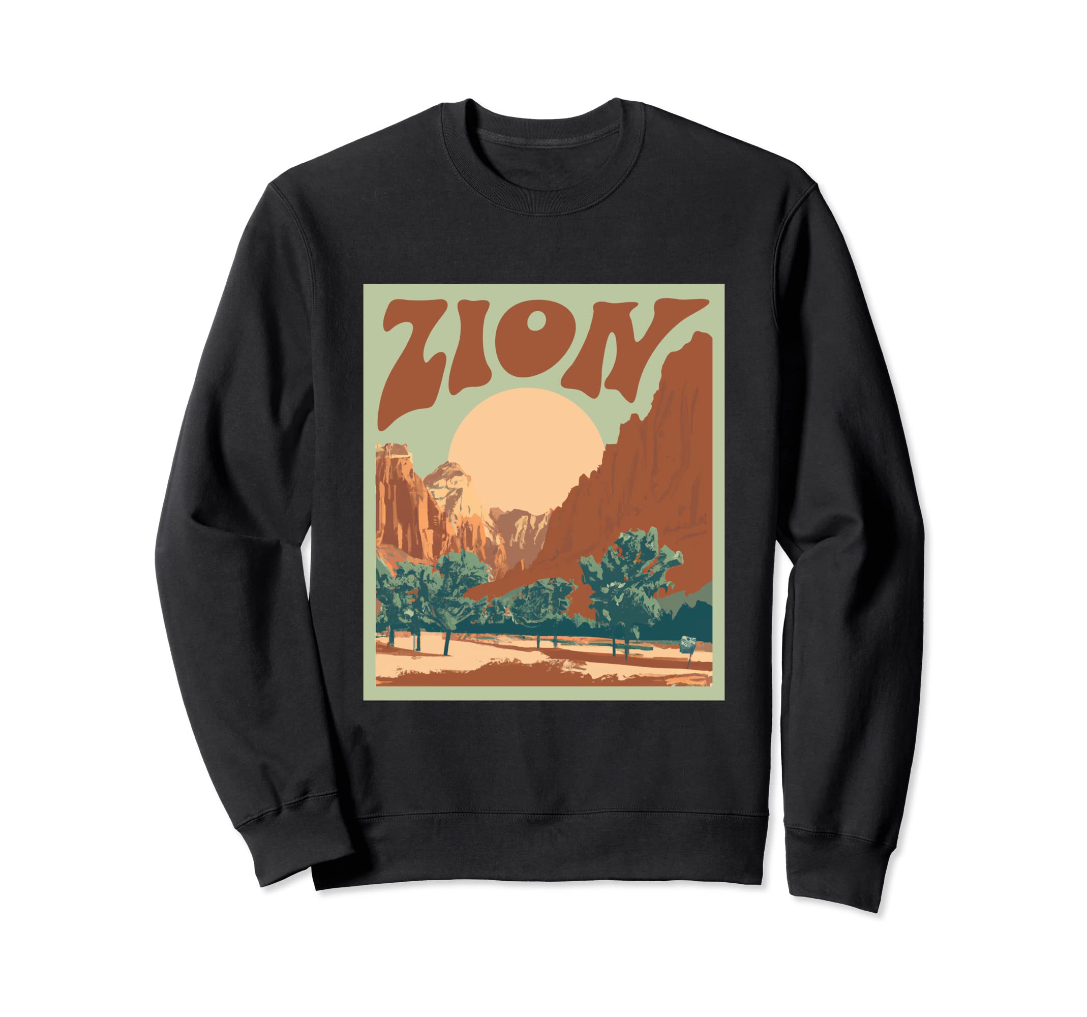 Zion National Park Wpa Utah Sweatshirt - Graphic Print Men Women - T-Shirt, Sweatshirt, Hoodie