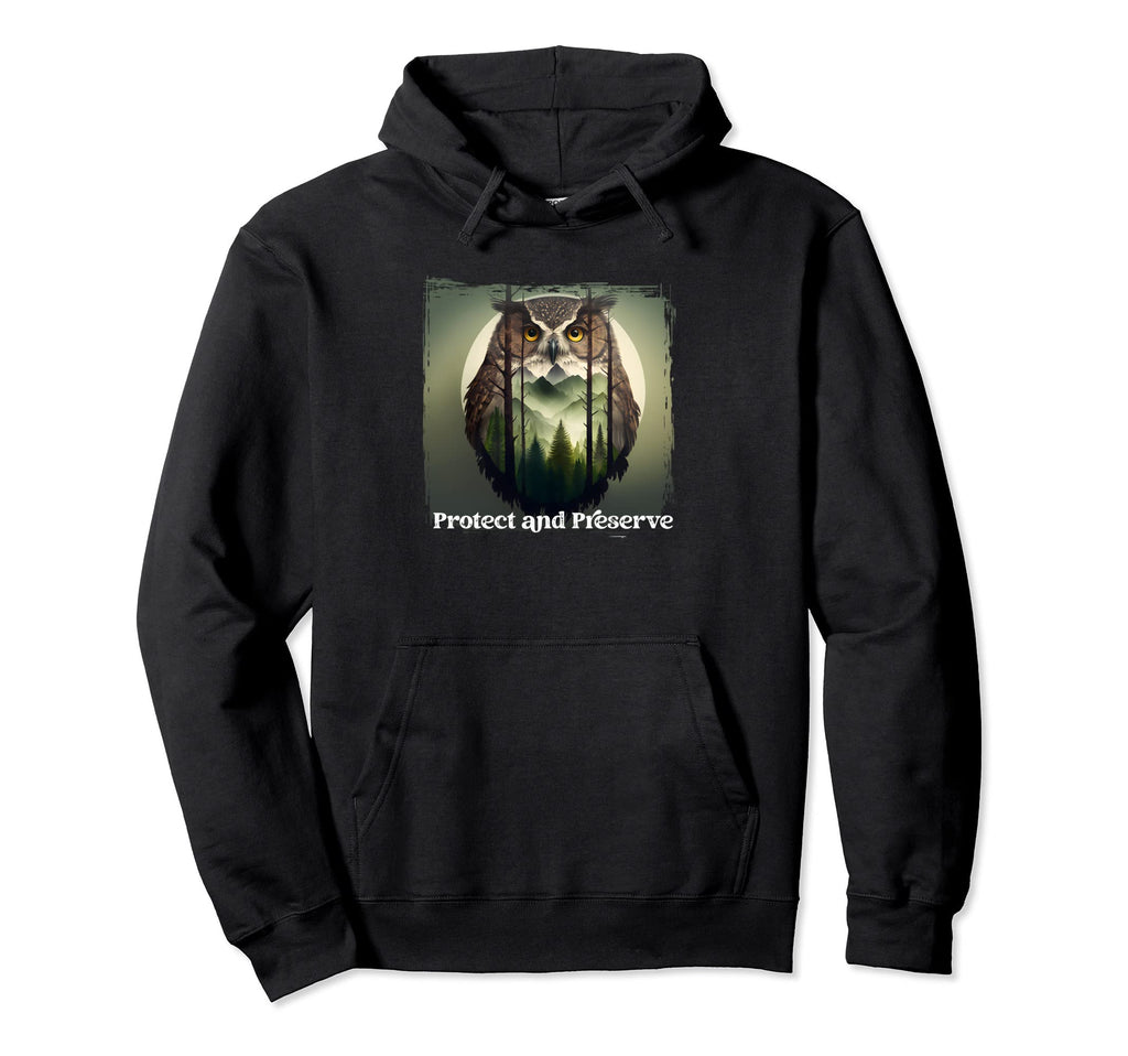 Preserve Protect National Park Owl Hoodie - Aesthetic Graphic for Adults - T-Shirt, Sweatshirt, Hoodie