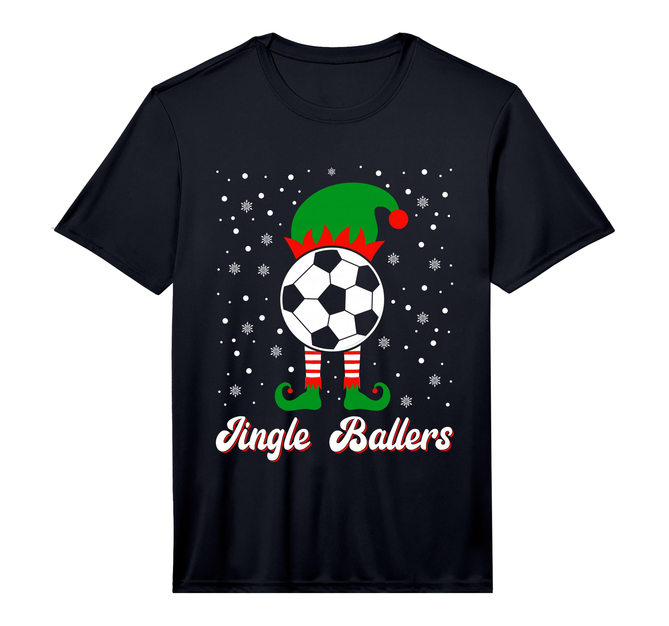 Jingle Ballers Soccer Ball Elf Squad T-Shirt - Minimalist Print Unisex - T-Shirt, Sweatshirt, Hoodie