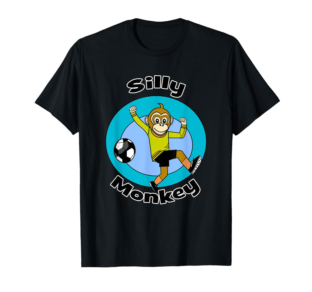 Silly Monkey Loves Soccer T-Shirt - Minimalist Print Unisex - T-Shirt, Sweatshirt, Hoodie