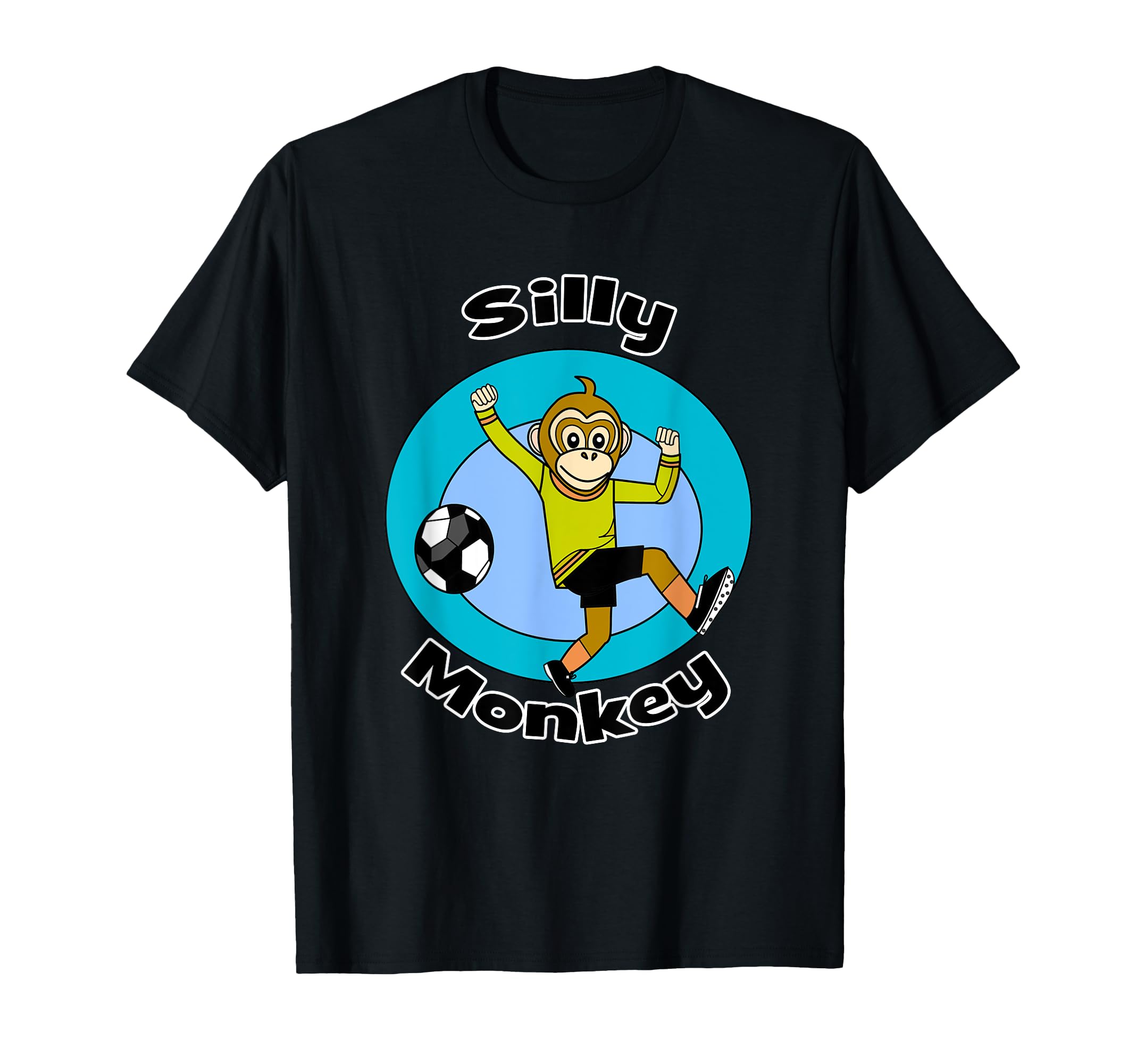 Silly Monkey Loves Soccer T-Shirt - Minimalist Print Unisex - T-Shirt, Sweatshirt, Hoodie