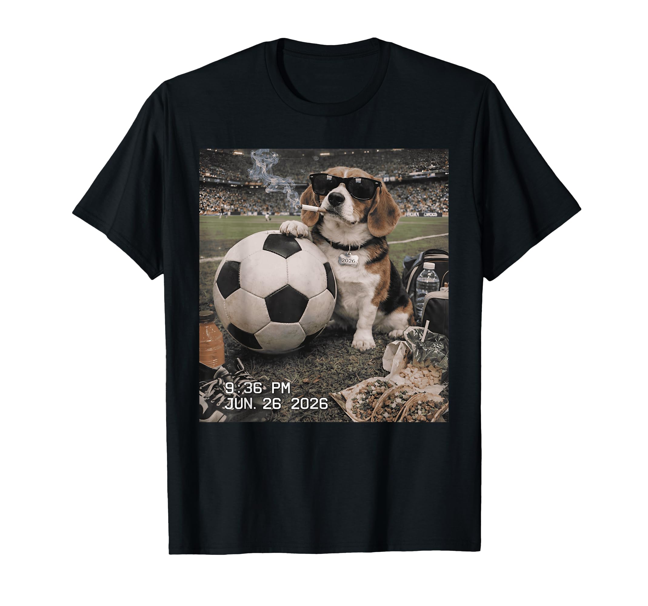 Beagle Dog Sunglasses Soccer Fan T-Shirt - Aesthetic Graphic Men Women - T-Shirt, Sweatshirt, Hoodie