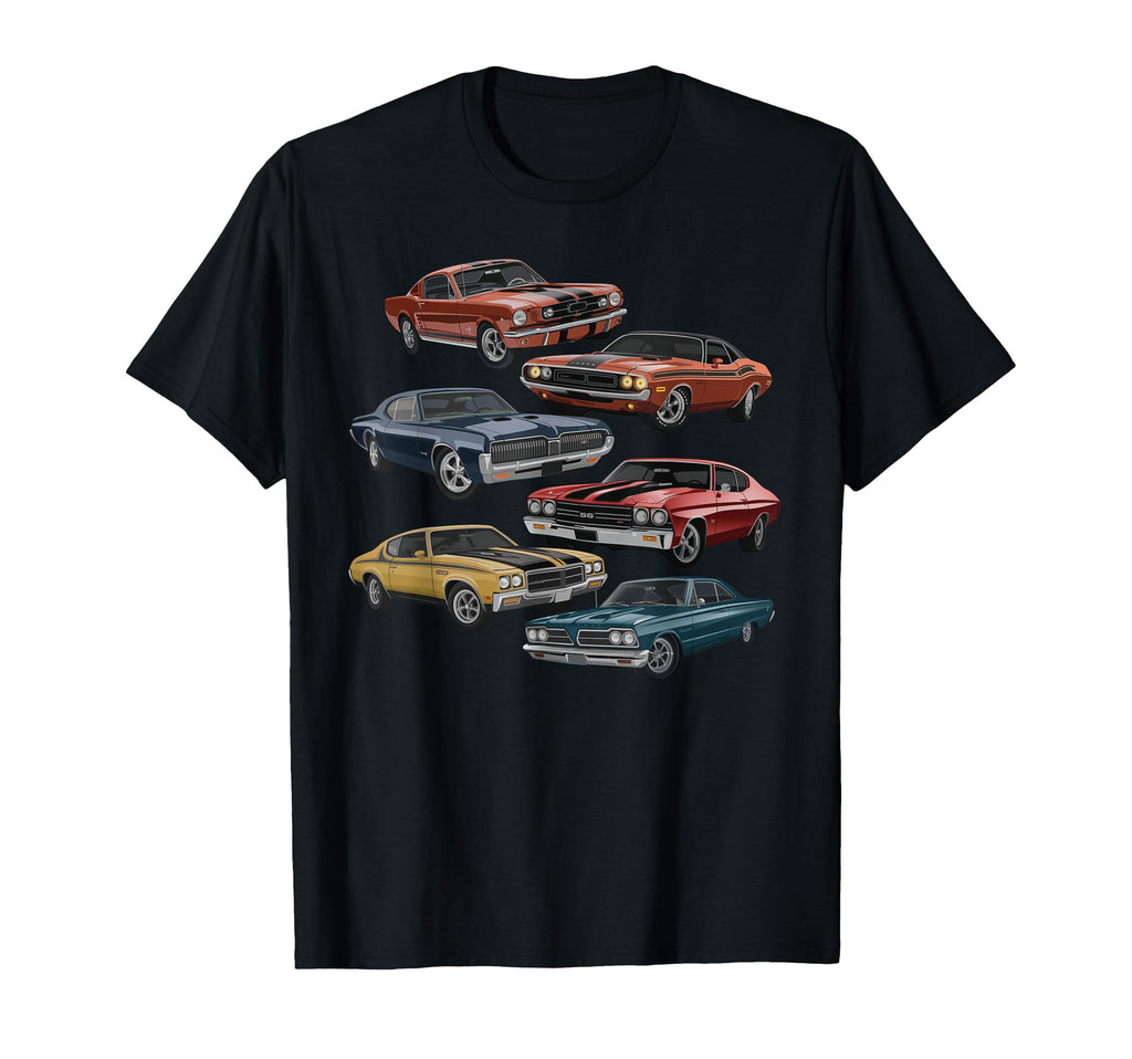 Muscle Car Artwork Car Show T-Shirt - Fun Novelty Design Men Women - T-Shirt, Sweatshirt, Hoodie
