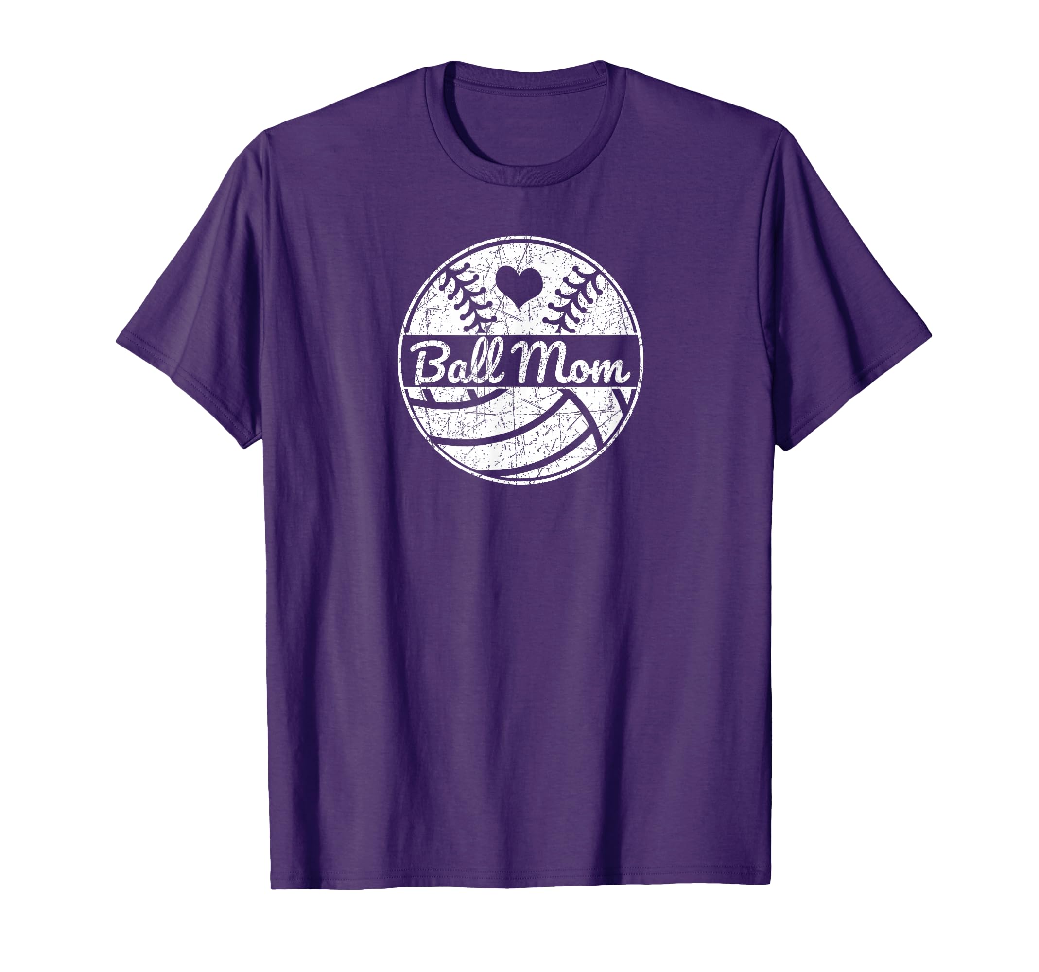 Ball Mom Half Baseball Softball T-Shirt - Aesthetic Graphic for Adults - T-Shirt, Sweatshirt, Hoodie