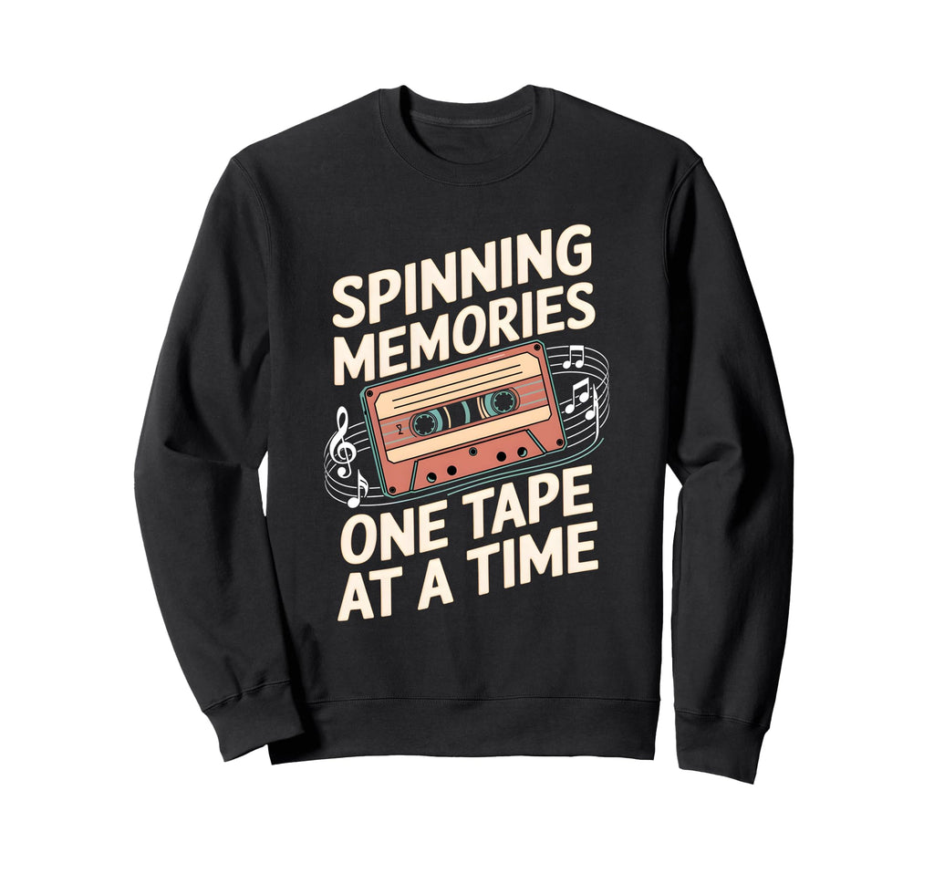 Spinning Memories One Tape Time Sweatshirt - Custom Art Print for Adults - T-Shirt, Sweatshirt, Hoodie