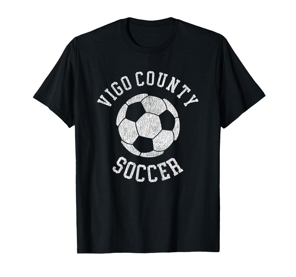 Vigo County Soccer Distressed 90S T-Shirt - Trendy Graphic for Adults - T-Shirt, Sweatshirt, Hoodie