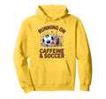 Running Caffeine Soccer Mom Soccer Hoodie - Custom Art Print for Adults - T-Shirt, Sweatshirt, Hoodie