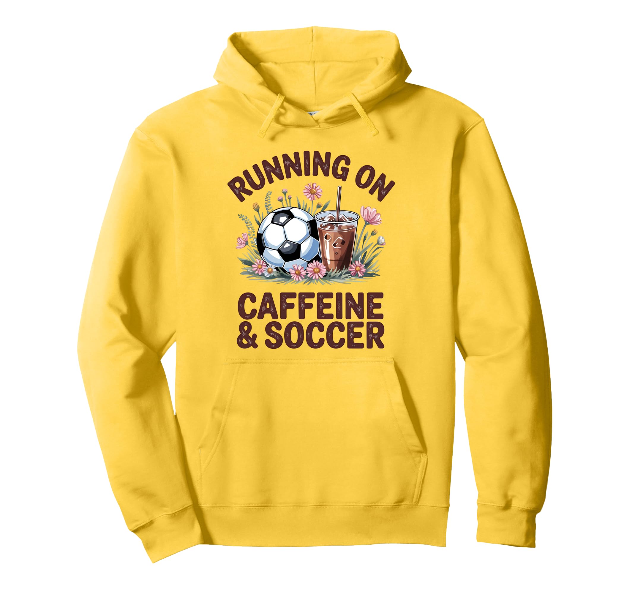 Running Caffeine Soccer Mom Soccer Hoodie - Custom Art Print for Adults - T-Shirt, Sweatshirt, Hoodie