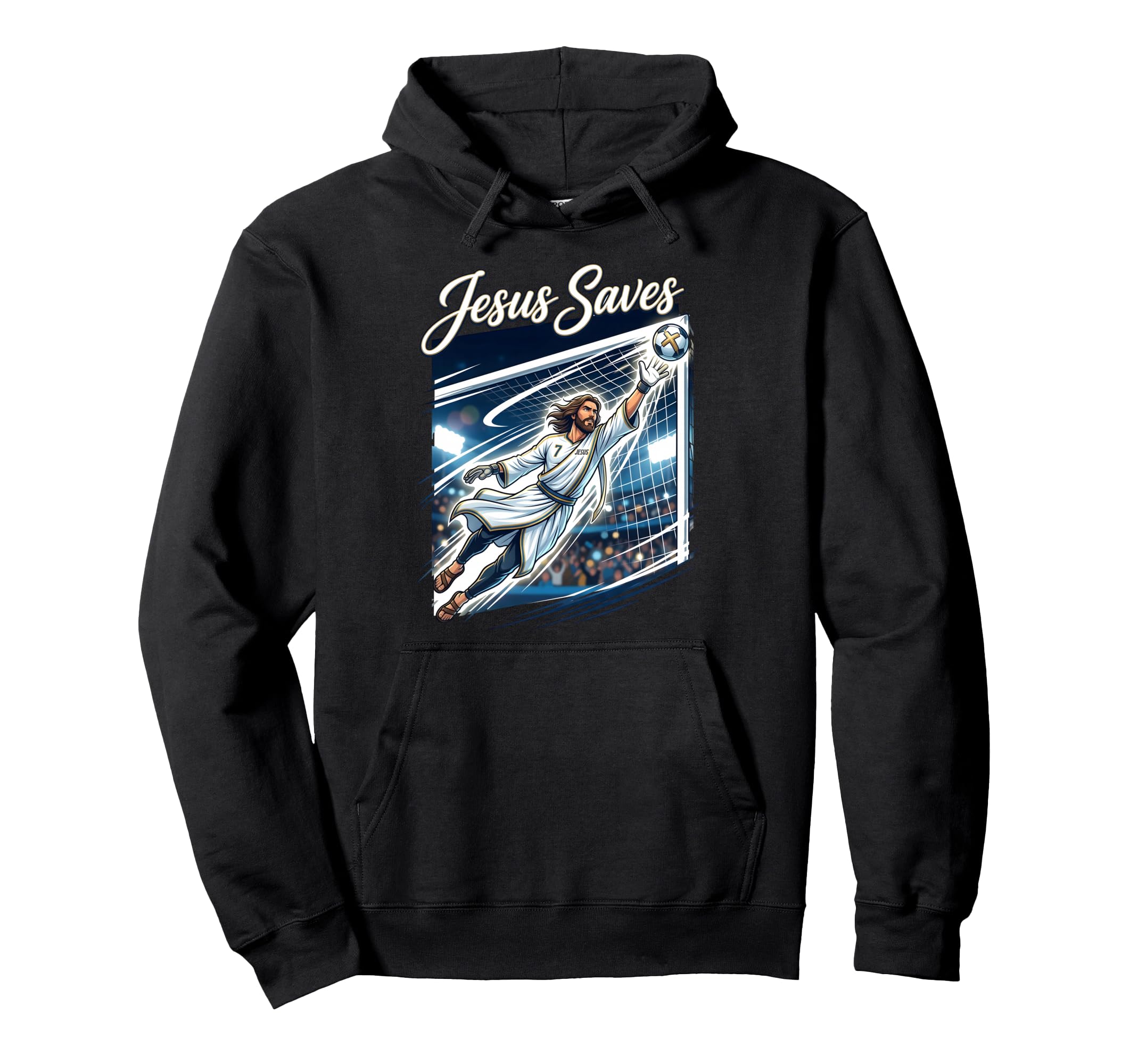 Jesus Christ Saves Christian Soccer Hoodie - Streetwear Style for Adults - T-Shirt, Sweatshirt, Hoodie