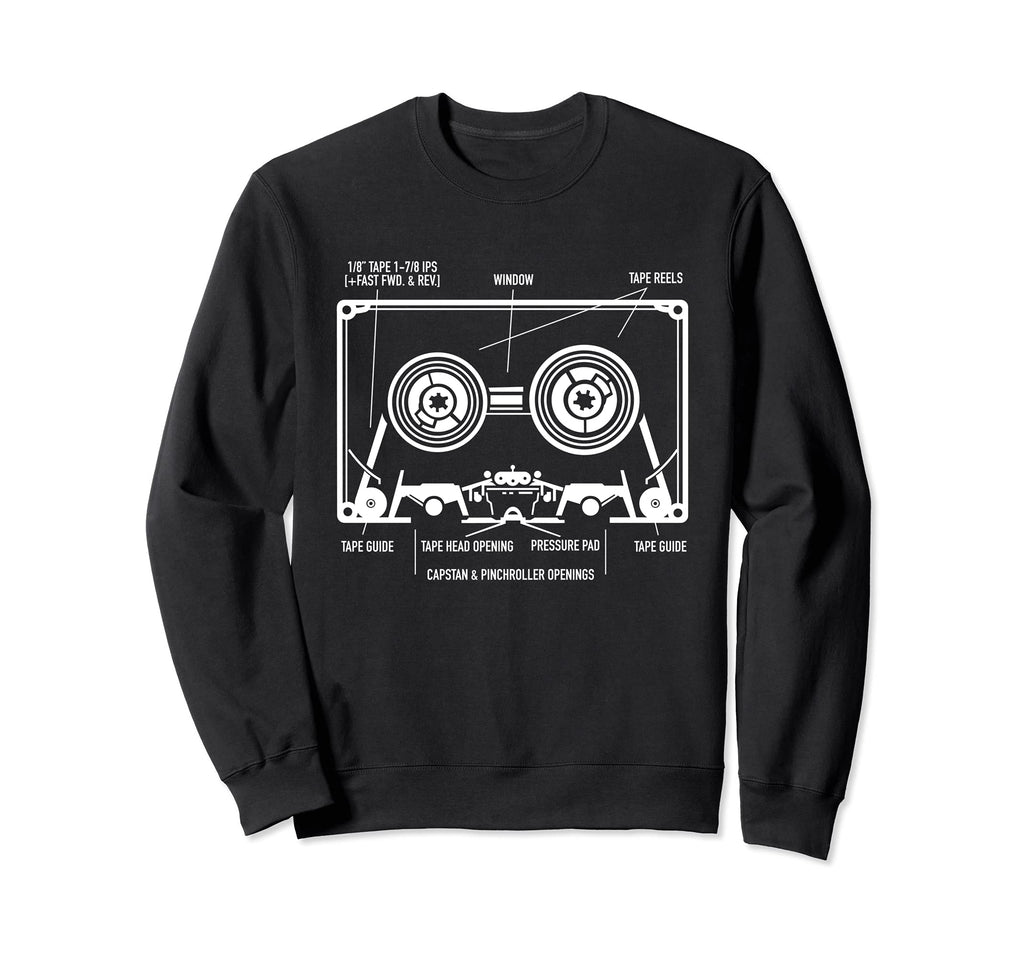 Mixtape Diagram Cassette Tape Sweatshirt - Aesthetic Graphic Men Women - T-Shirt, Sweatshirt, Hoodie