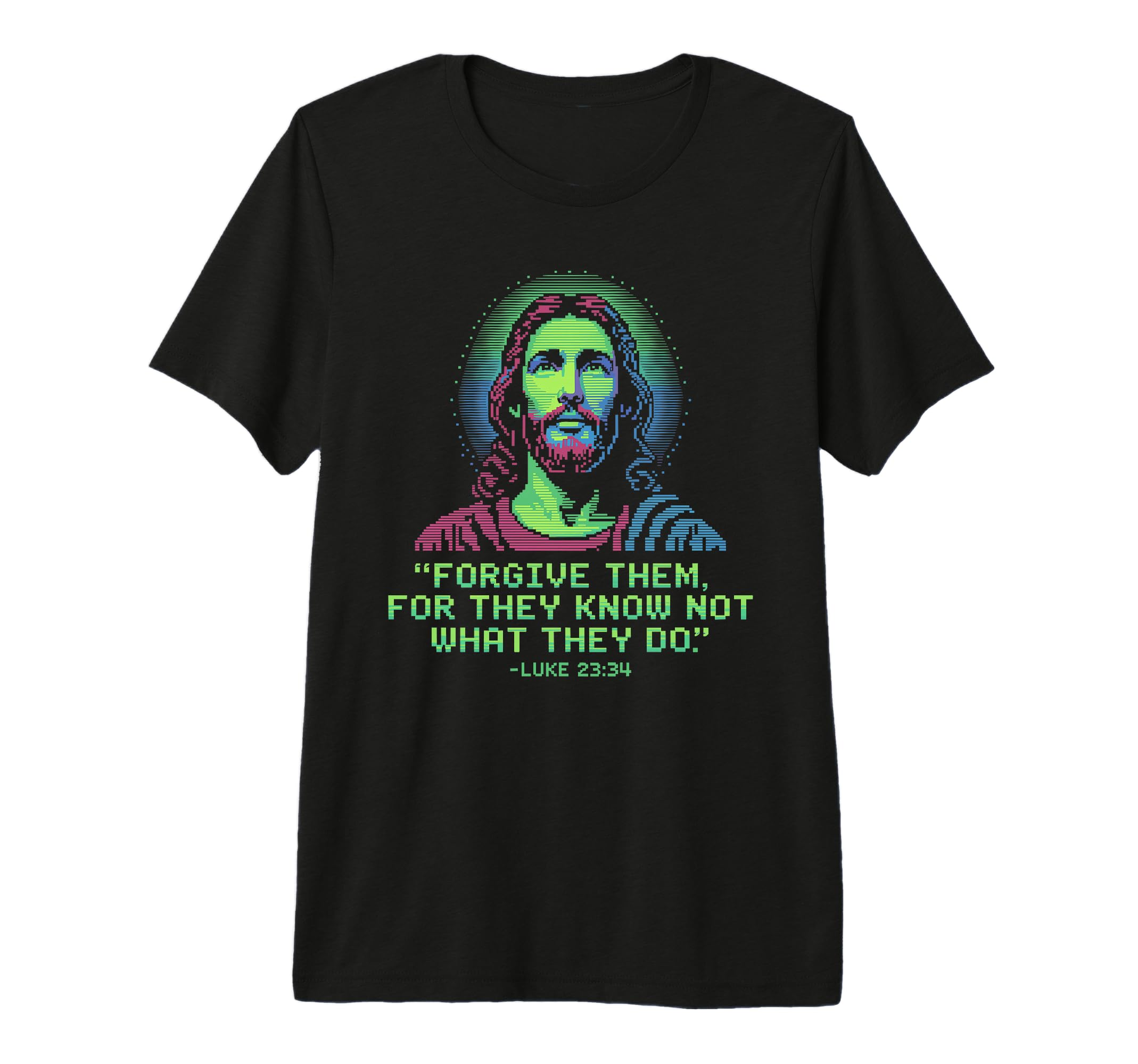 Forgive Them Luke 23 34 Pixel Jesus T-Shirt - Streetwear Style for Adults - T-Shirt, Sweatshirt, Hoodie
