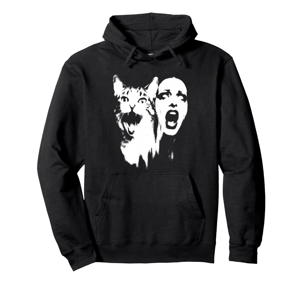 Punk And Cat Grunge 90S Distressed Hoodie - Aesthetic Graphic Men Women - T-Shirt, Sweatshirt, Hoodie